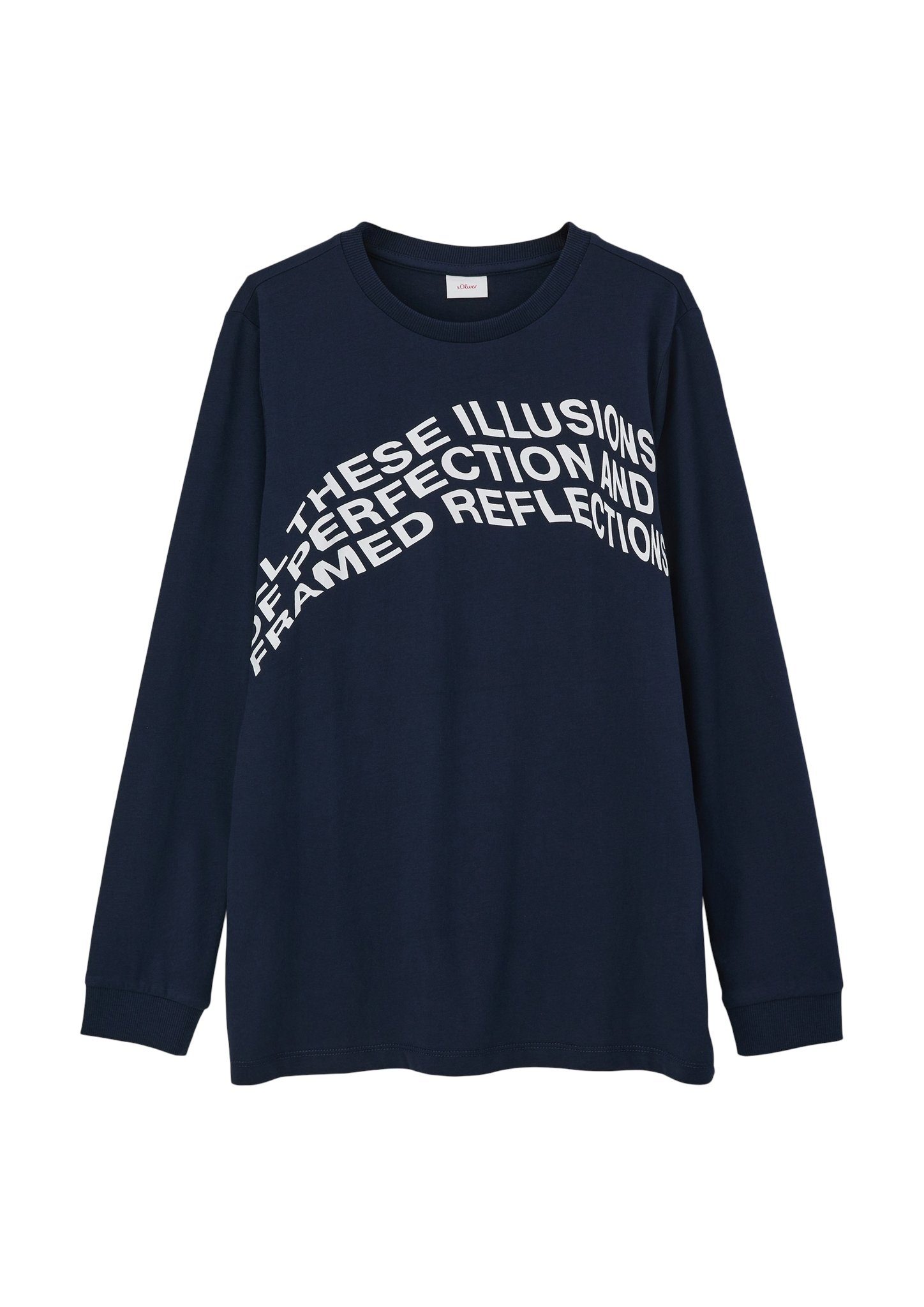 s.Oliver Junior Langarmshirt mit Schriftprint navy | Shirts