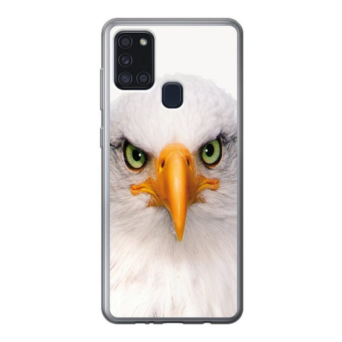 MuchoWow Handyhülle Jungen - Adler - Amerikanischer Weißkopfseeadler - Vogel - Porträt - Handyhülle Samsung Galaxy A21s Smartphone-Bumper Print Handy