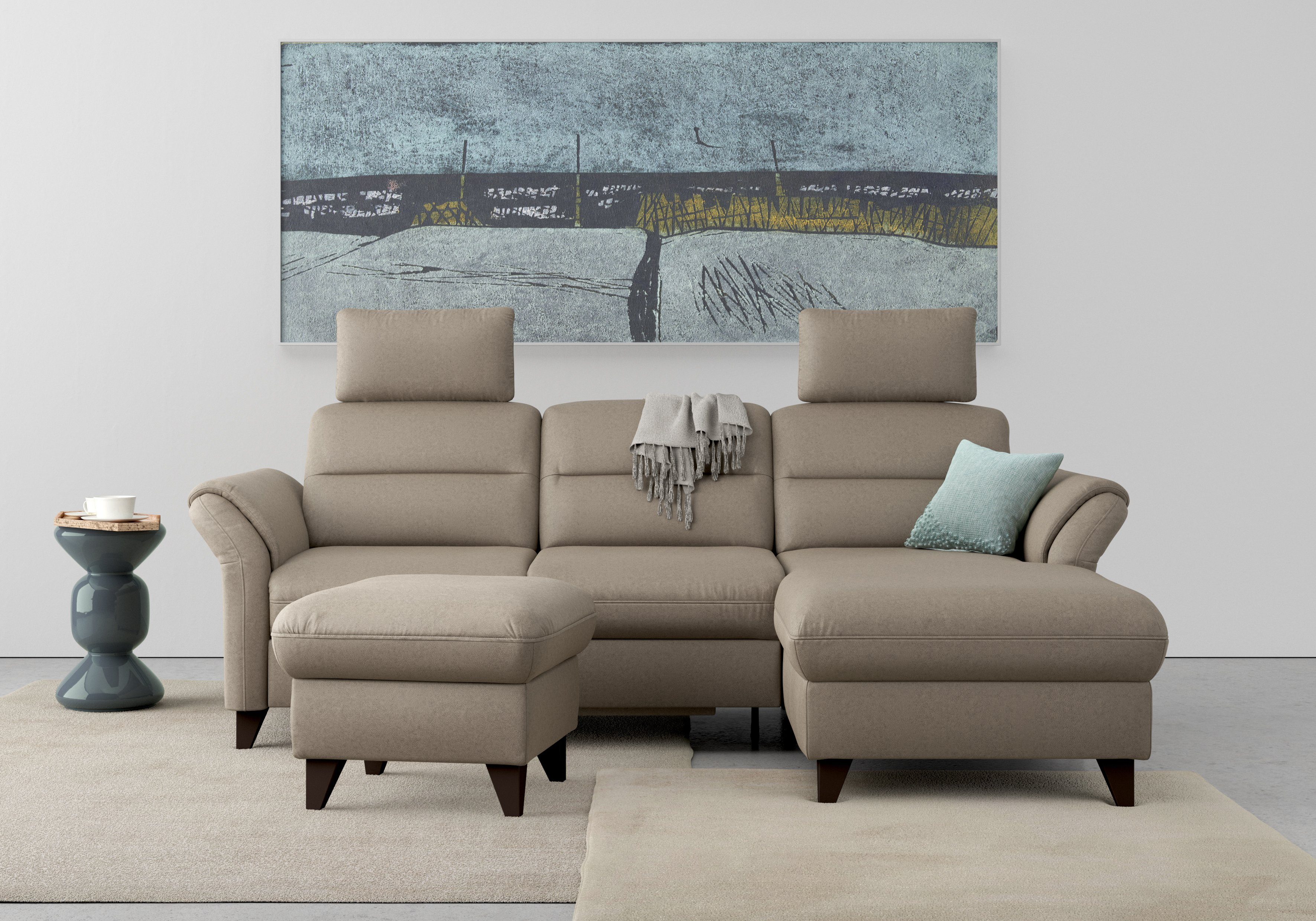 sit&more Ecksofa Mellum L-Form, Federkern, optional Schlaffunktion, Bettkasten & Armteilfunktion