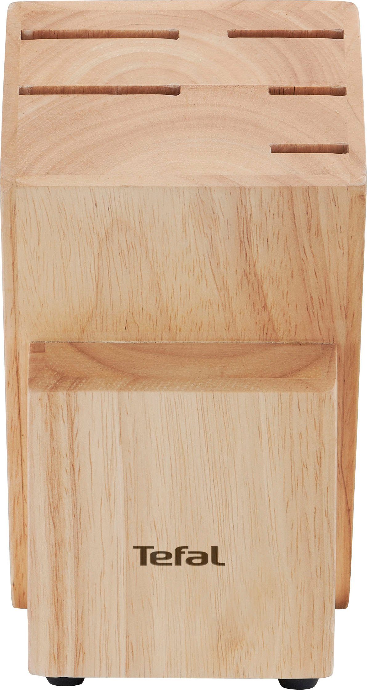 Tefal Messerblock Ice Force (6tlg), Eishärtung, dauerhafte Leistungsstärke, formschön, Edelstahl/Holz