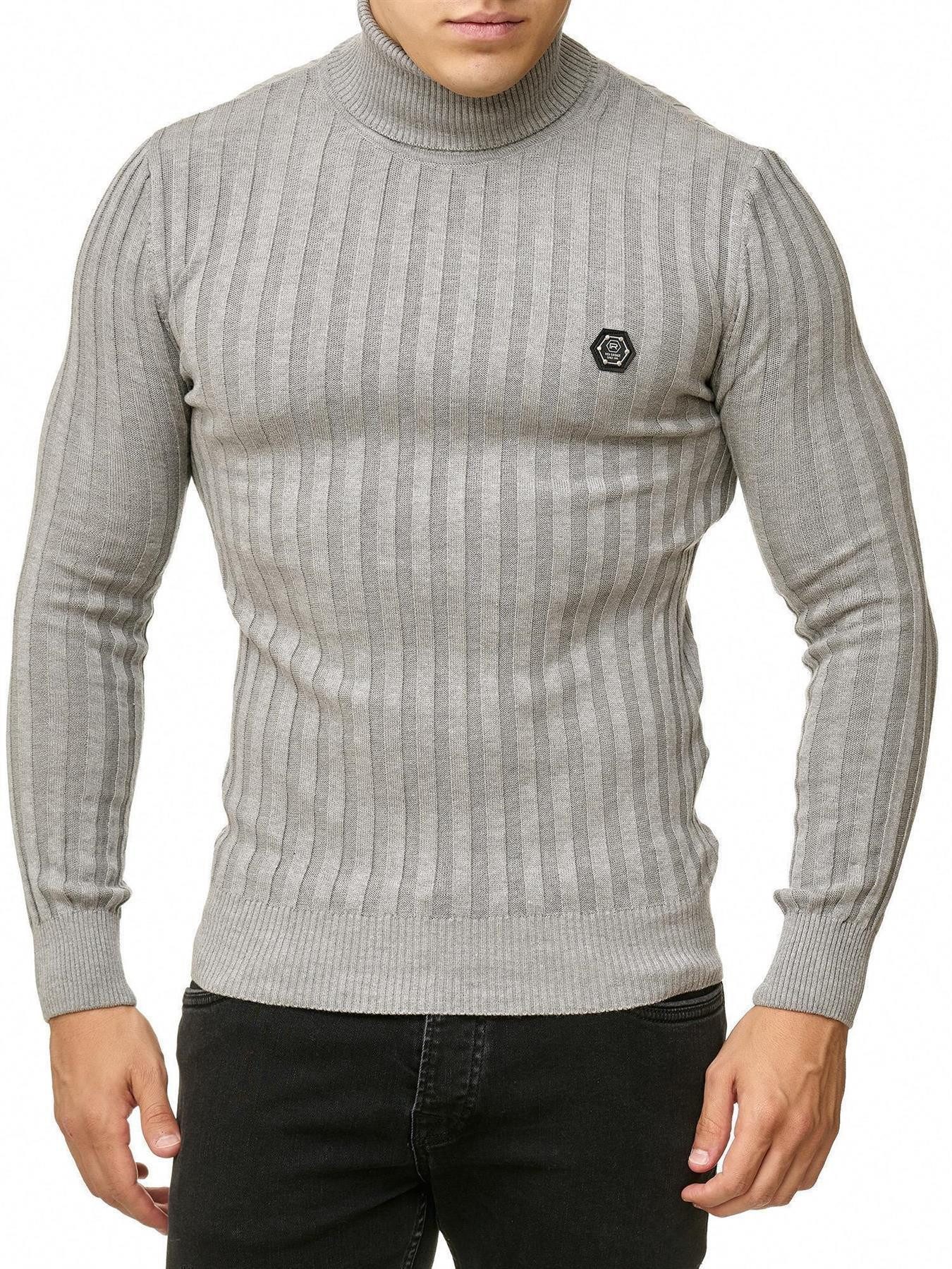 RedBridge Strickpullover Rollkragen Strickpullover mit Logopatch hoher Roll günstig online kaufen