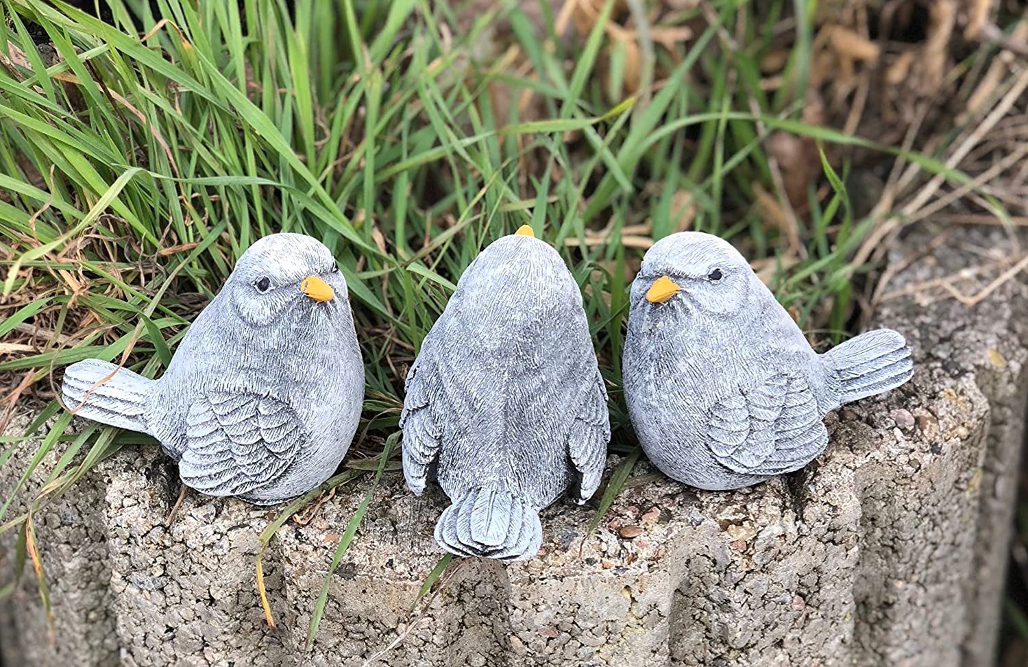 Stone and Style Gartenfigur Frostfeste Steinfiguren 3er-Set Vogel klein – Bild 3 von 4