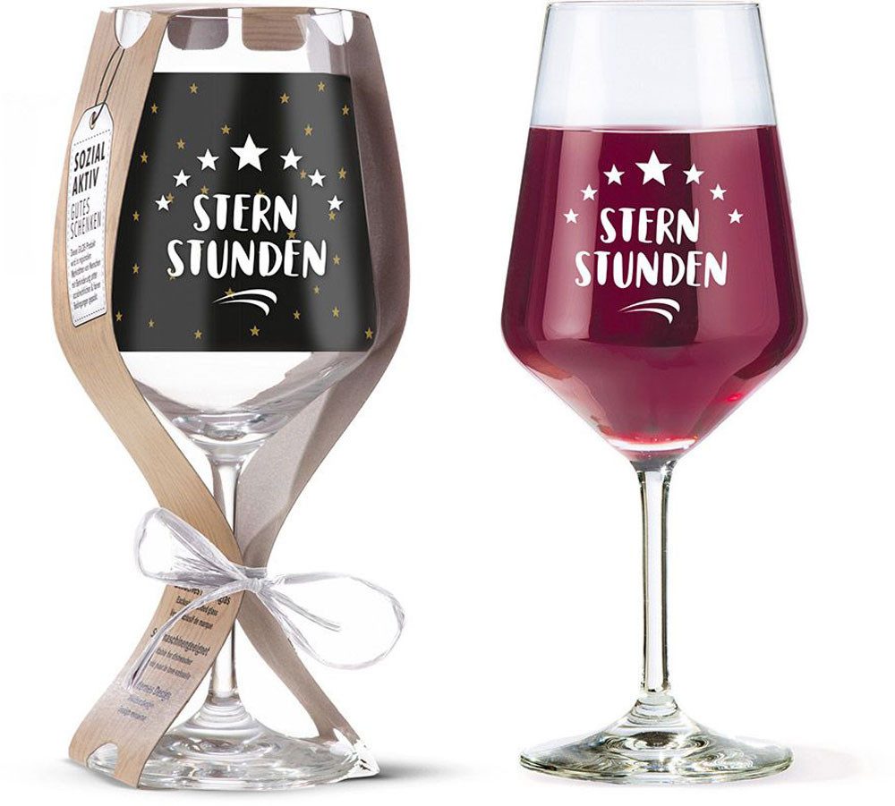 GILDE Weinglas Gilde Handwerk Weinglas Sternstunden 2er Set, Glas