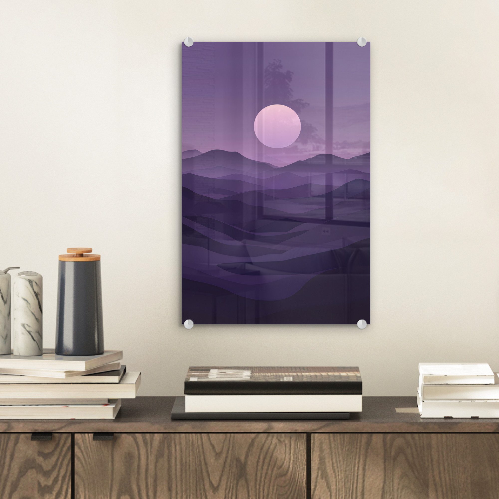 MuchoWow Acrylglasbild Hügel - Lila - günstig online kaufen