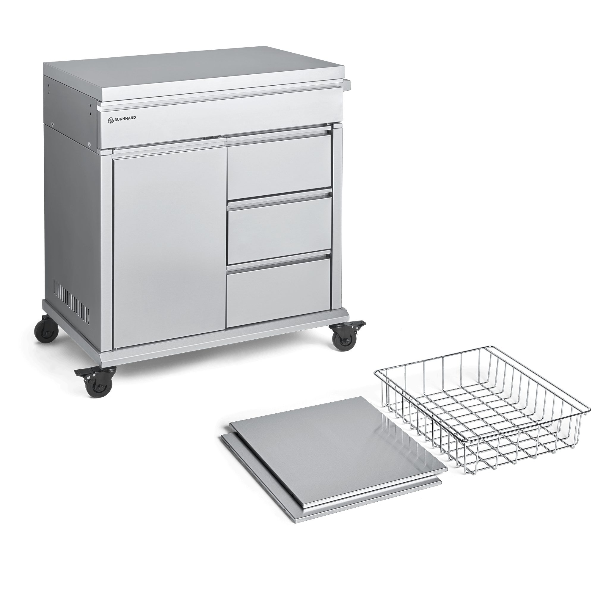 BURNHARD Grillablagetisch (Grilltisch), Edelstahl inkl. Regalboden günstig online kaufen