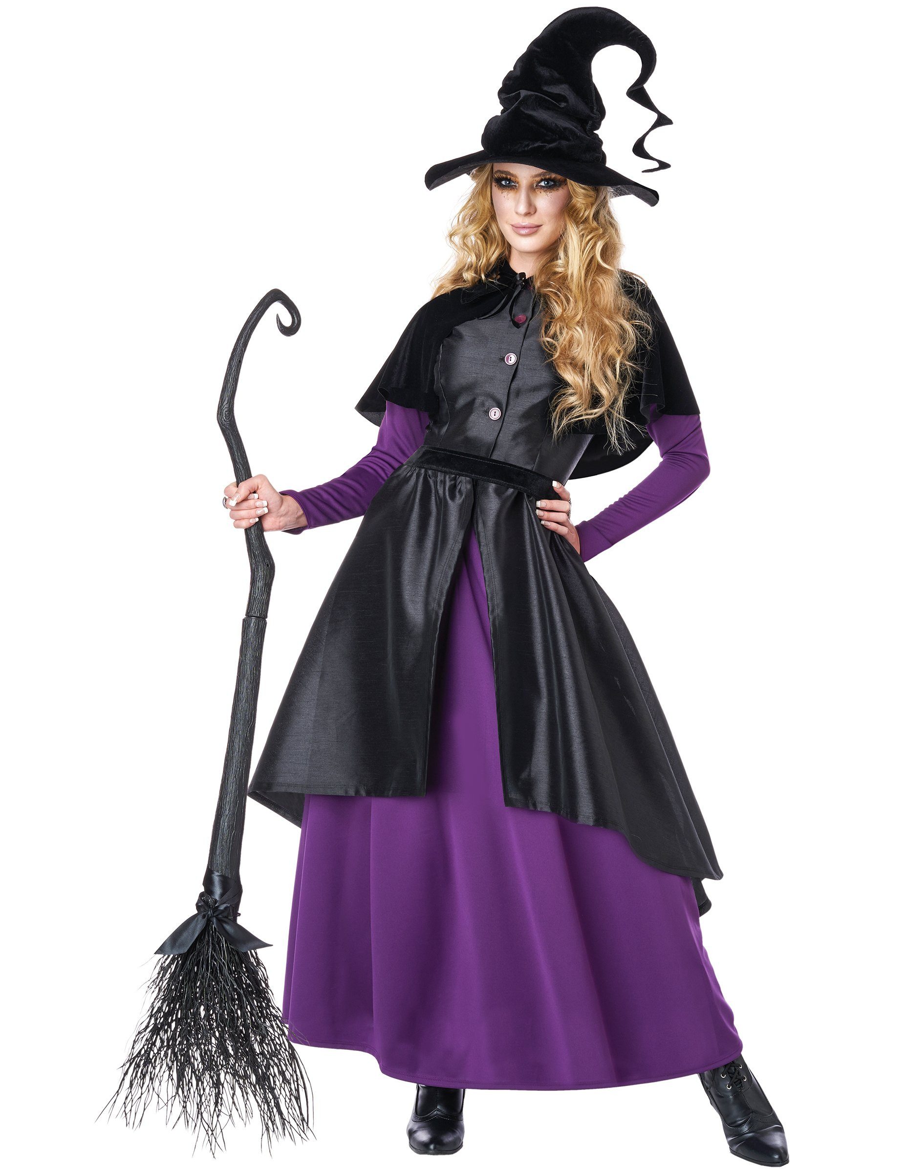California Costumes Kostüm Hexenkostüm für Damen - Schwarz/Violett, Deluxe