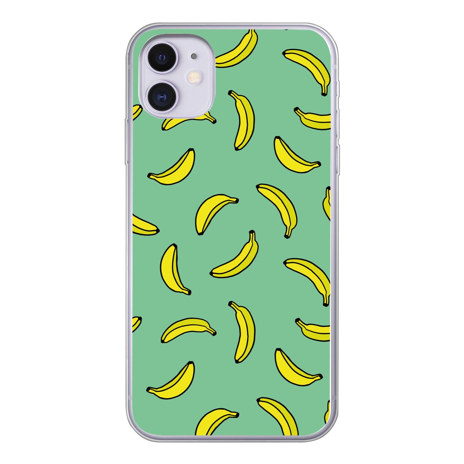 MuchoWow Handyhülle für Apple iPhone 11 Bananen - Gelb - Grün - Druck, Smartphone-Bumper, Print, Handy Schutzhülle Dünn