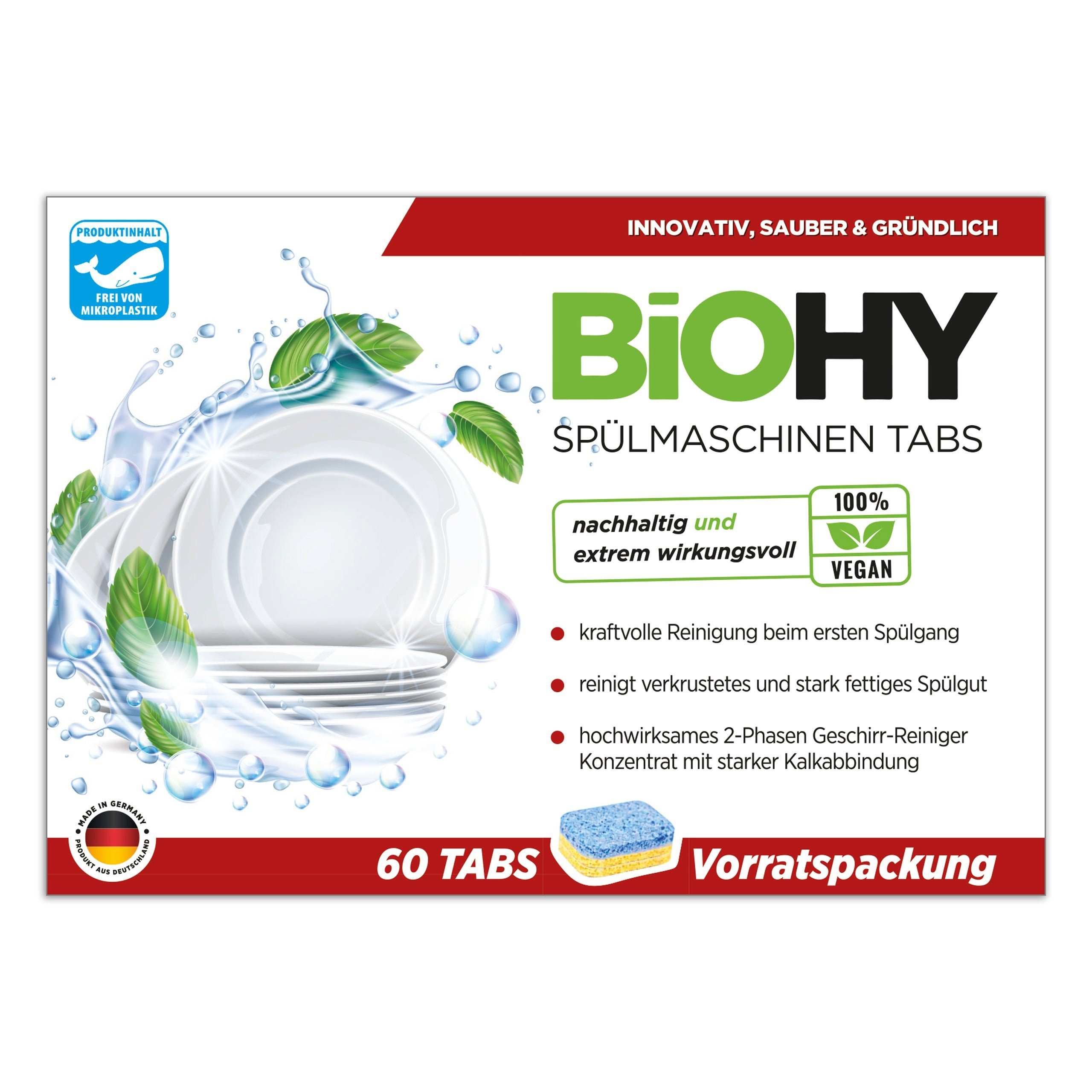 BiOHY BIOHY Spülmaschinen Tabs (2-Phasen) 60 Tabs Reinigungstabletten