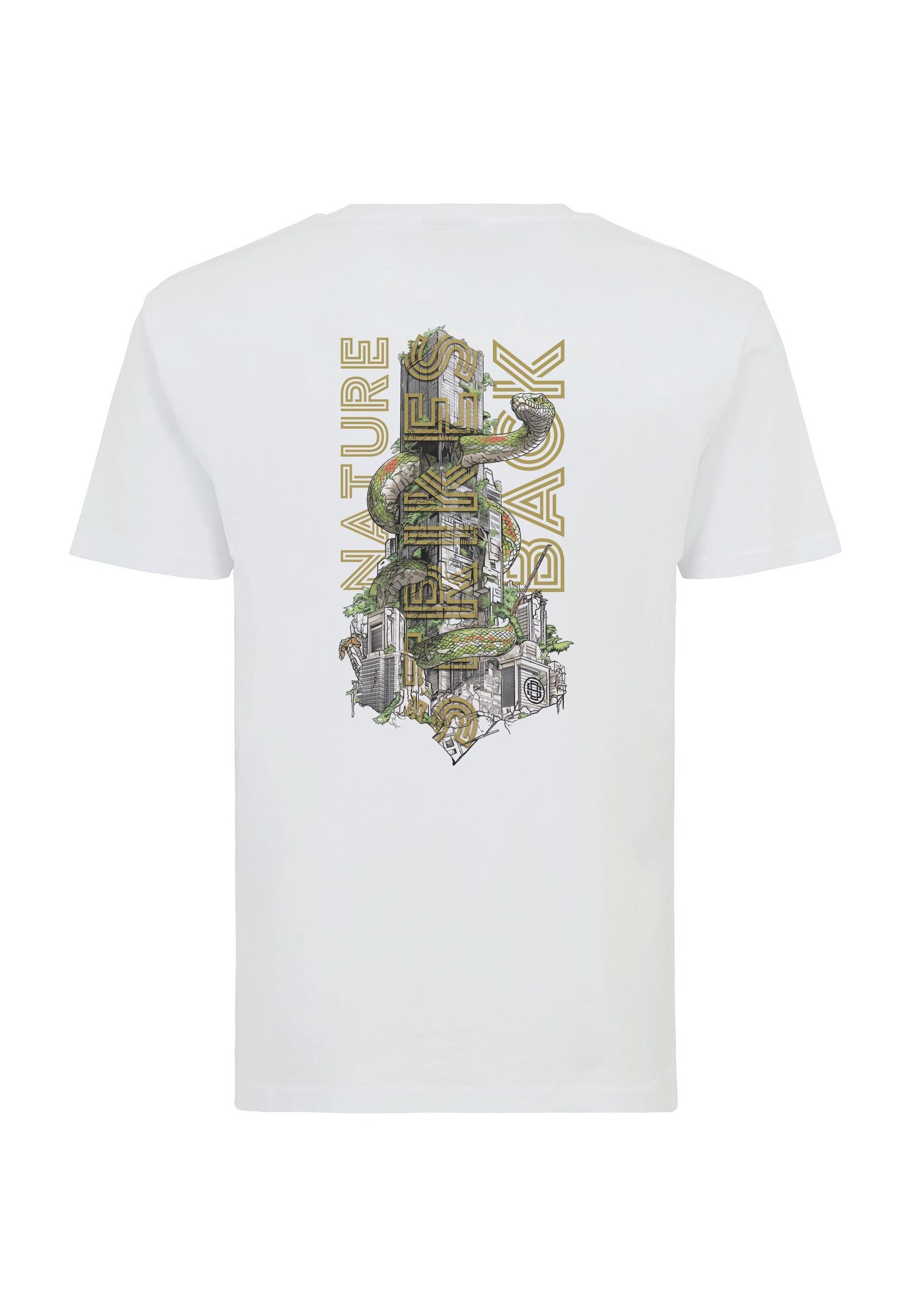 Oldskull T-Shirt Wrldvibe Nature Strikes Back Graphic mit modernem Motivprint