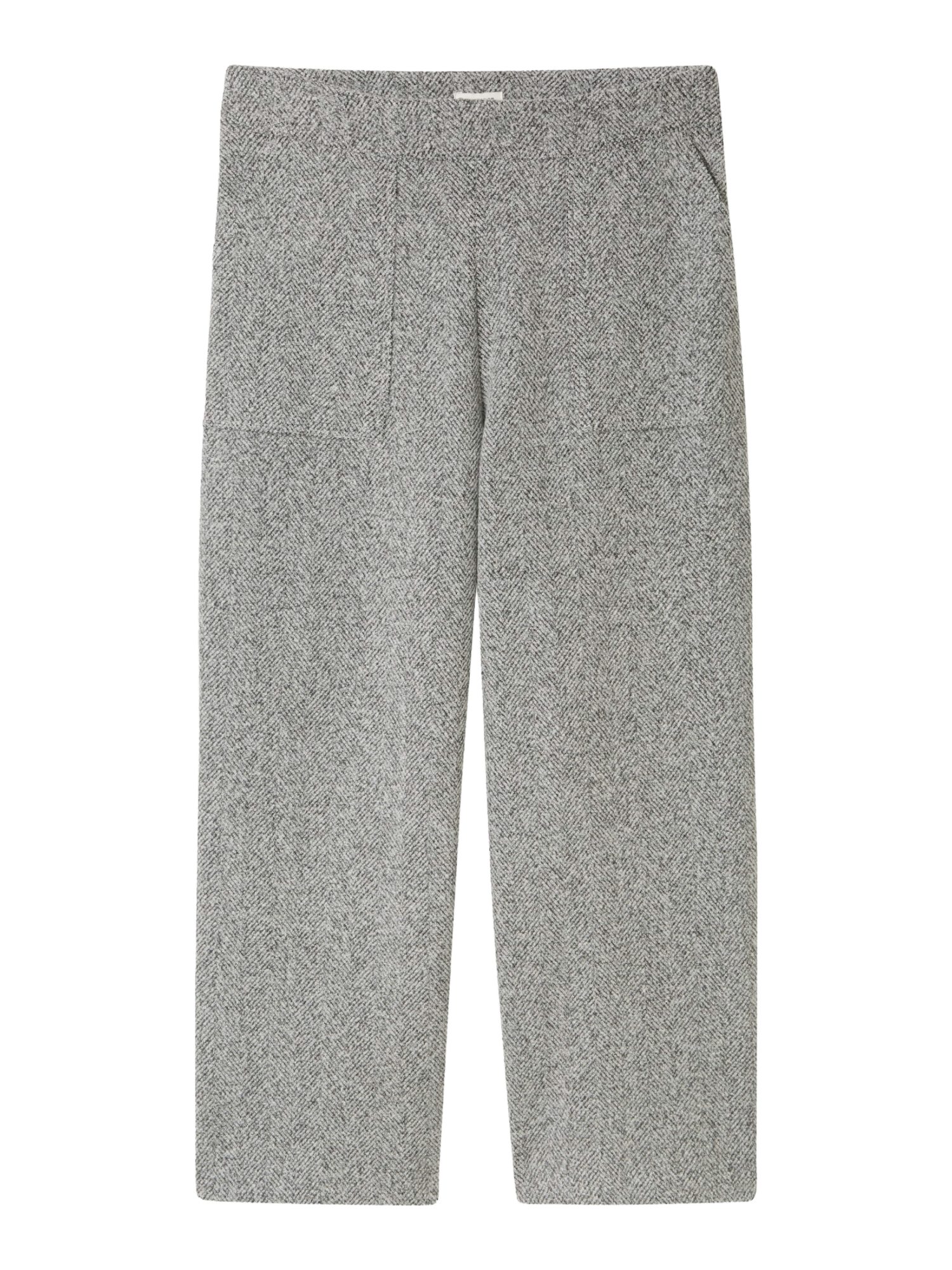 TOM TAILOR 7/8-Hose grau,Casual,Polyester,Strukturiert,Weit,Mittel