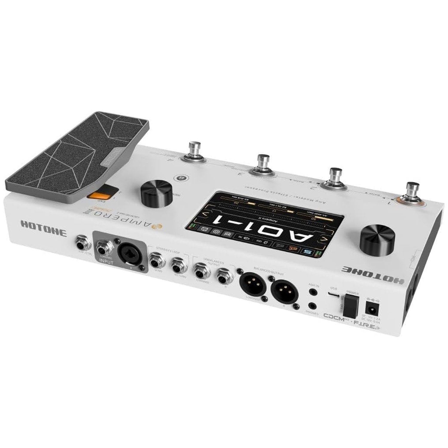 Hotone E-Gitarre Hotone Effektgerät Ampero II Amp-Modeler mit Kopfhörer, Digital, 1-St., Effektgerät, Vorteils-Set mit Kopfhörer