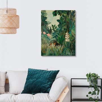 Posterlounge Holzbild Henri Rousseau, Der äquatoriale Dschungel (Detail), Wohnzimmer Malerei