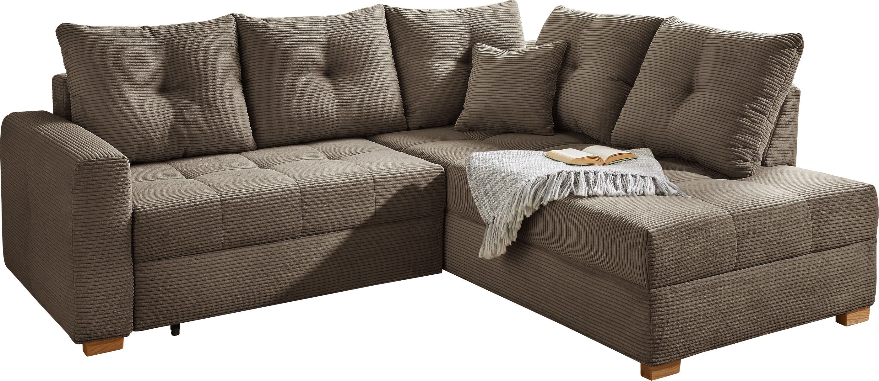 Jockenhöfer Gruppe Ecksofa Heidelberg L-Form, B: 228 cm, mit Bettfunktion, Bettkasten & Zierkissen