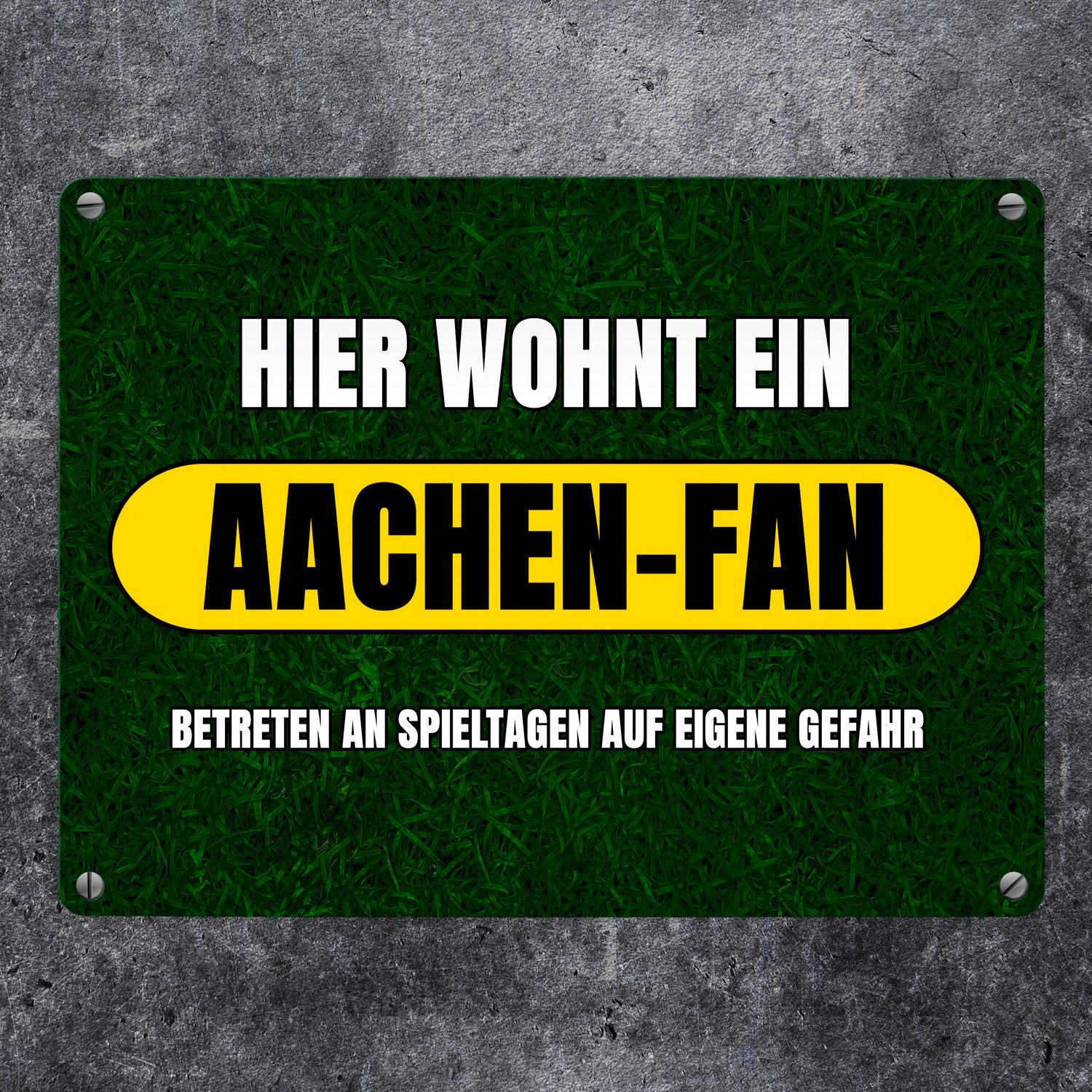 speecheese Metallschild Hier wohnt ein Aachen-Fan Metallschild in 15x20 cm günstig online kaufen