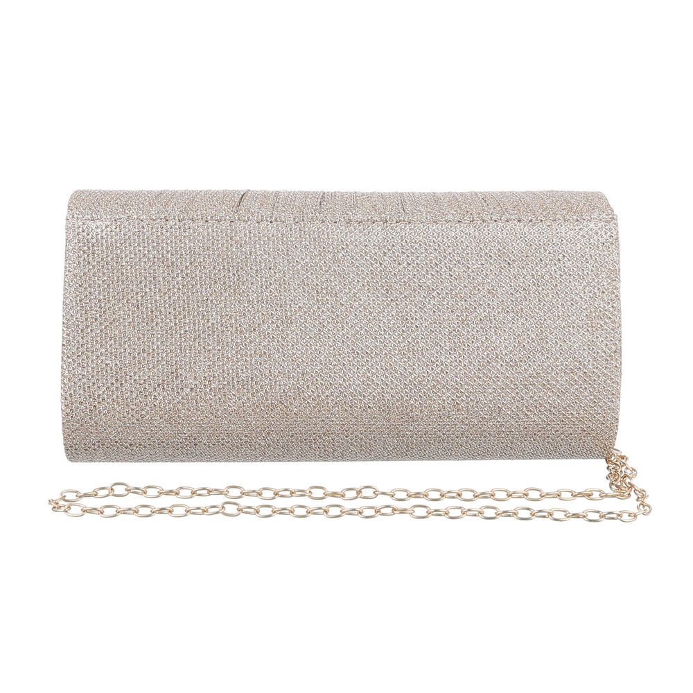Ital-Design shoulder bag small, ladies bag clutch shoulder bag in champagne