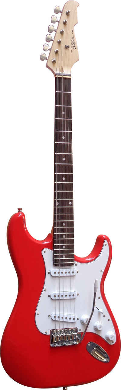 MSA E-Gitarre Elektrogitarre E-Gitarre 3x Singelcoil, Tremolo, elektrische Gitarre MASSIV