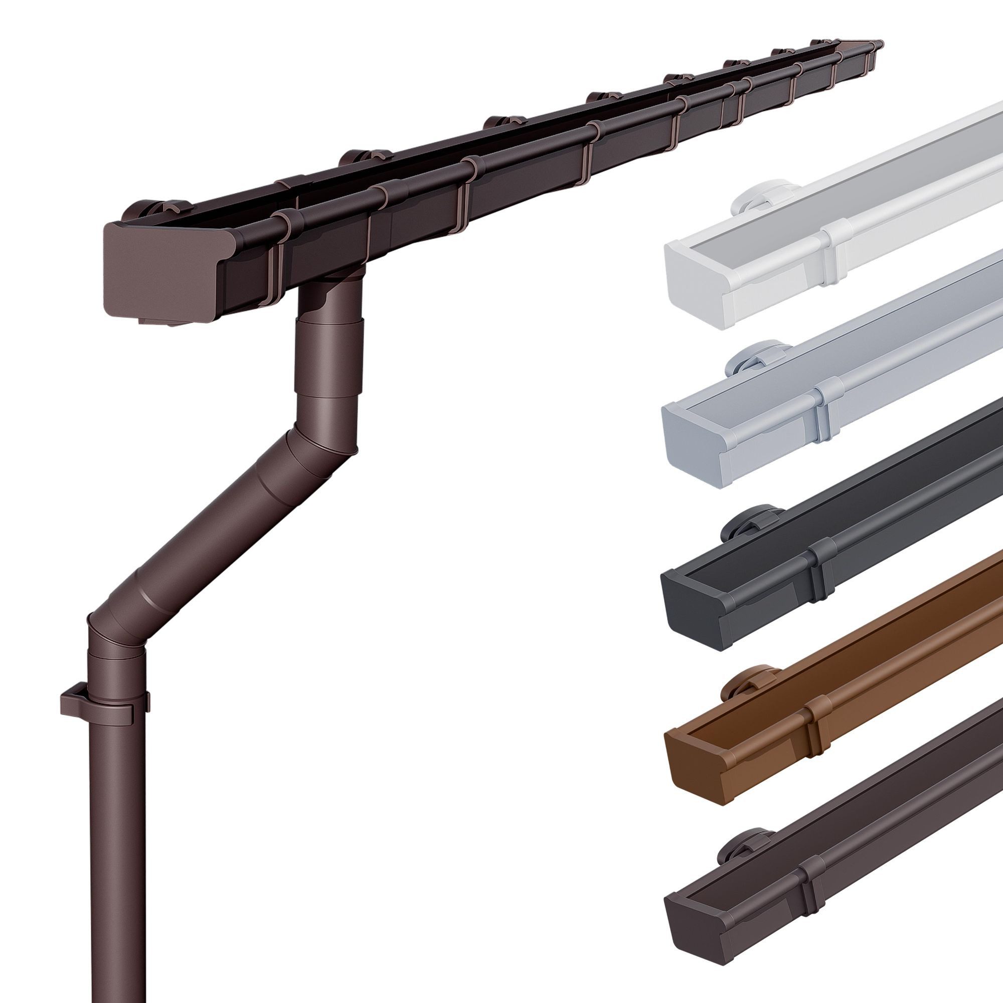 INEFA Dachrinne NW 68 Желоба-Set kastenförmig aus PVC für Gartenhaus,2 x 2m, Kastenrinnen- Set von INEFA, 2-St., Set für zwei Dachseiten, Regenrinne aus Kunststoff für Satteldach, Made in Germany