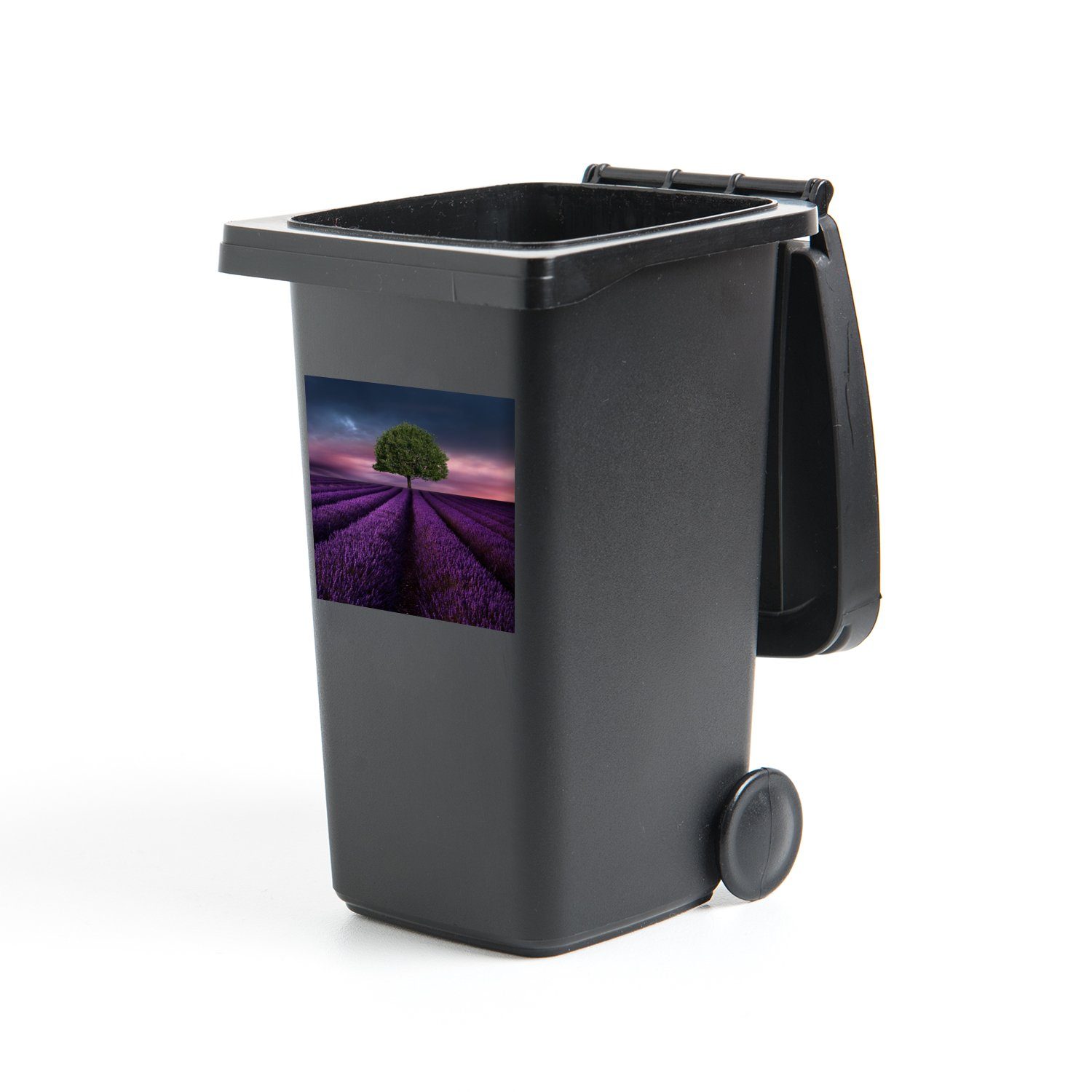 MuchoWow Wandsticker Lavendel - Baum - Lila (1 St), Mülleimer-aufkleber, Mülltonne, Sticker, Container, Abfalbehälter | Wandtattoos