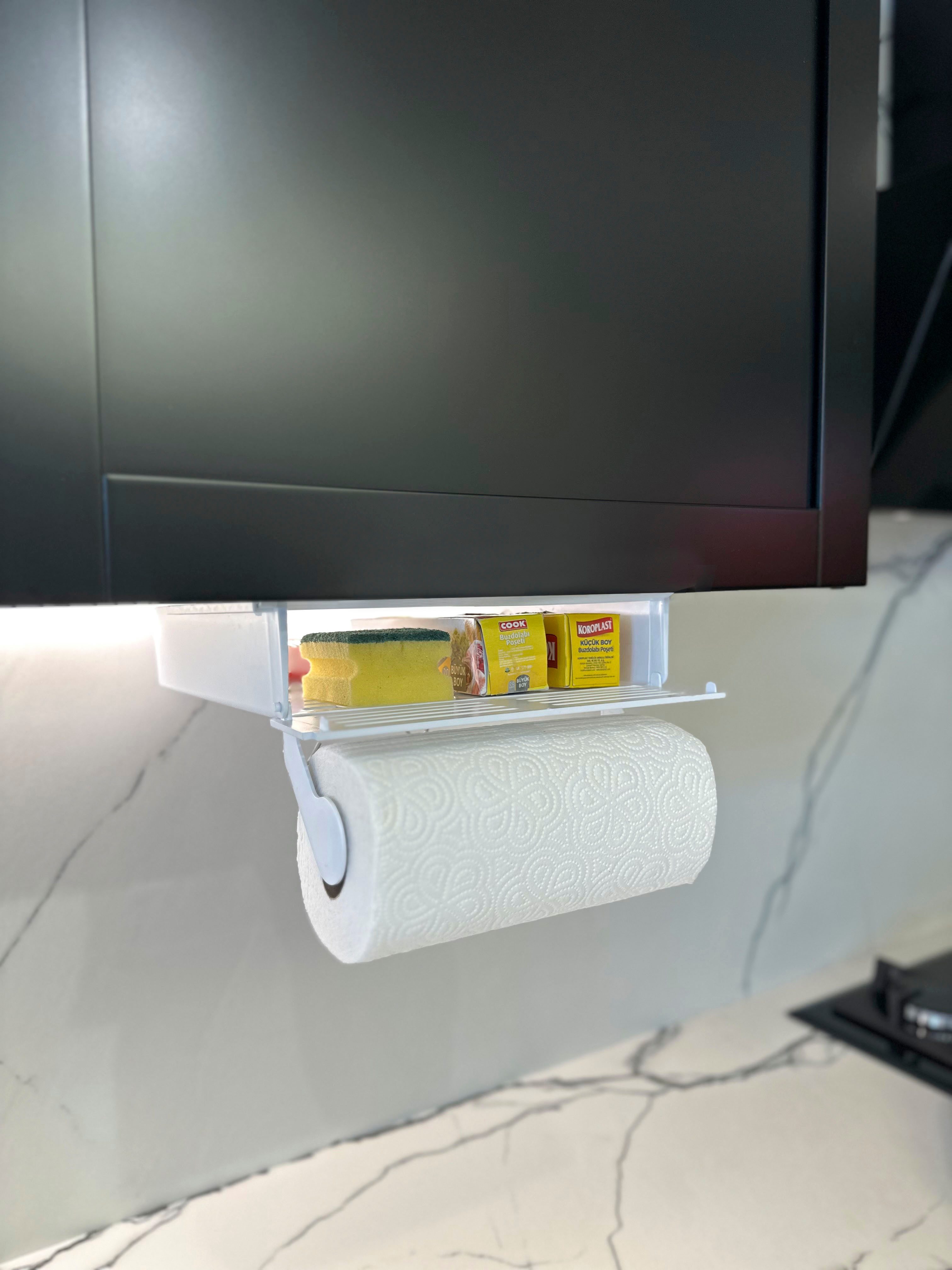 Bischof Küchenrollenhalter, (1-St), Ablage mit Sichtschutz durch Klappe