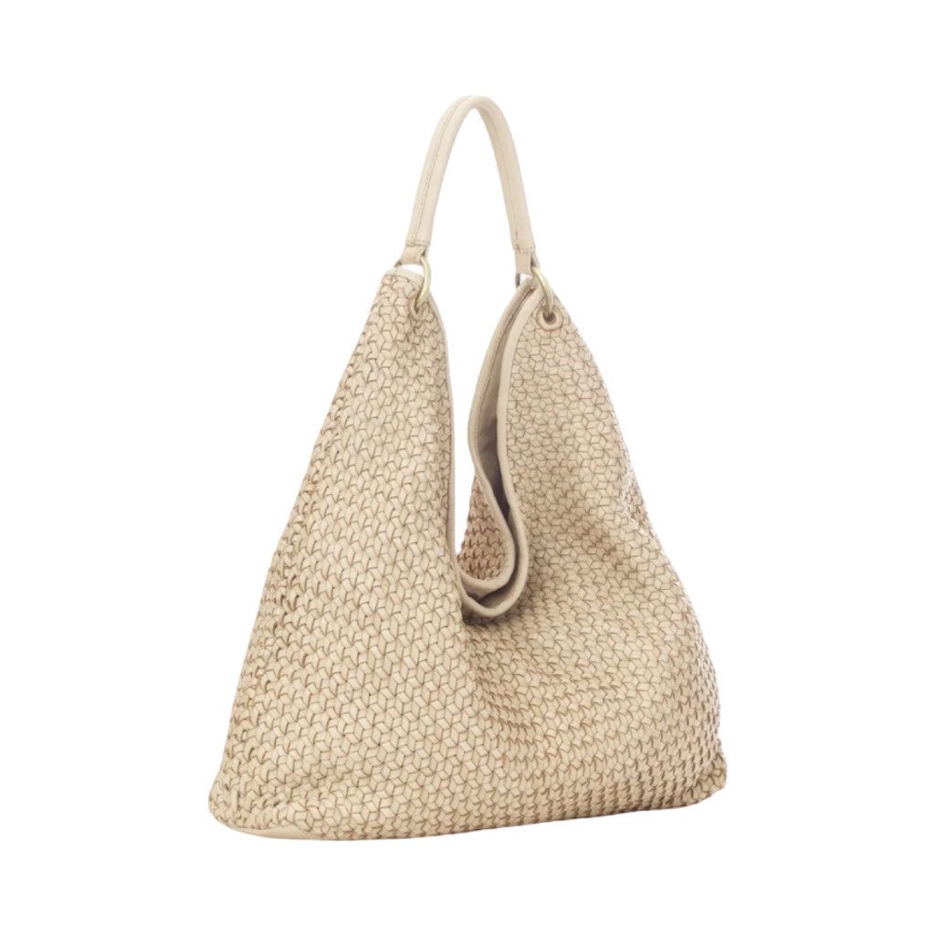 BZNA Schultertasche Sanja Designer Damen Handtasche Schulztertasche, Geflochtenes Leder