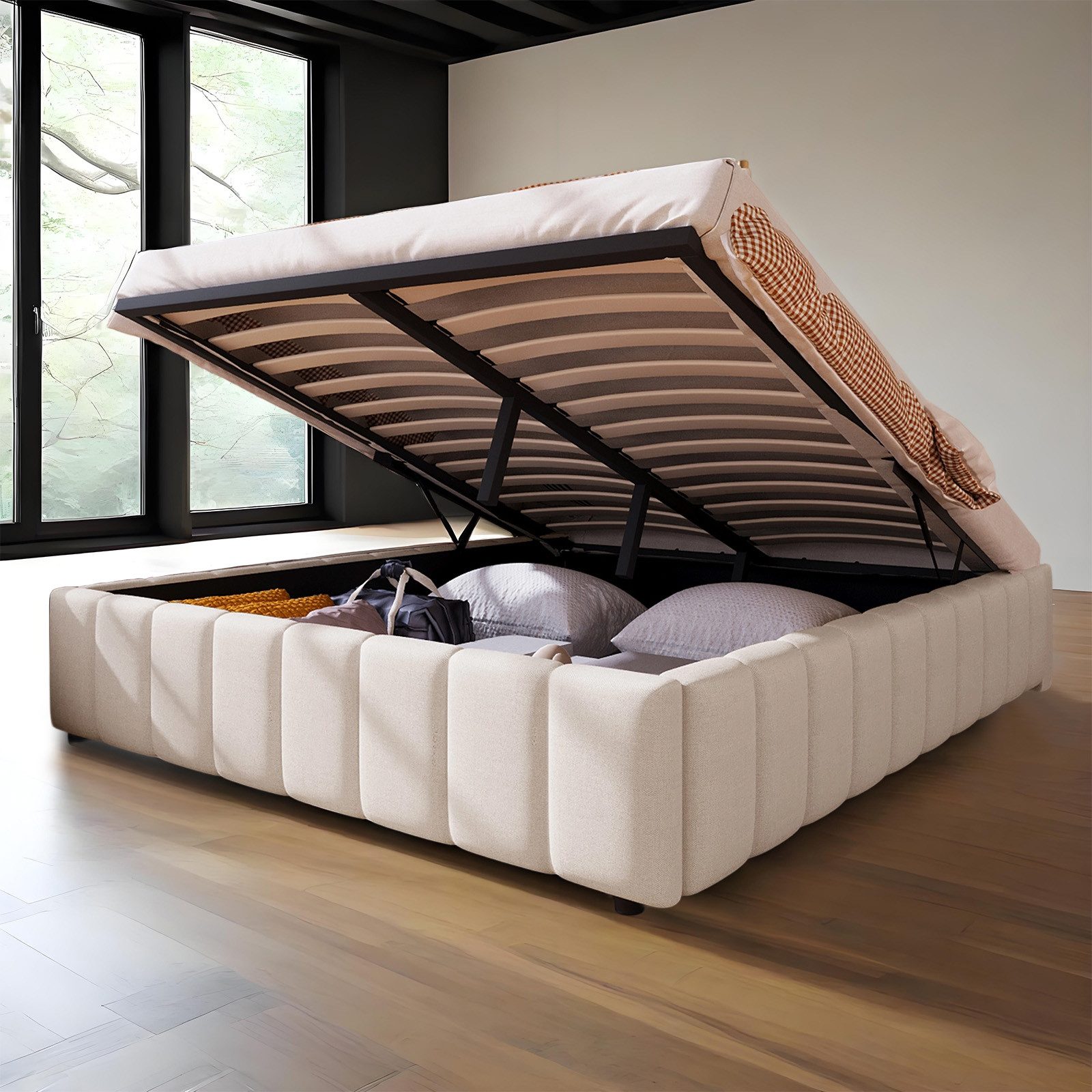 MODFU Polsterbett Stauraumbett (140x200 cm mit günstig online kaufen