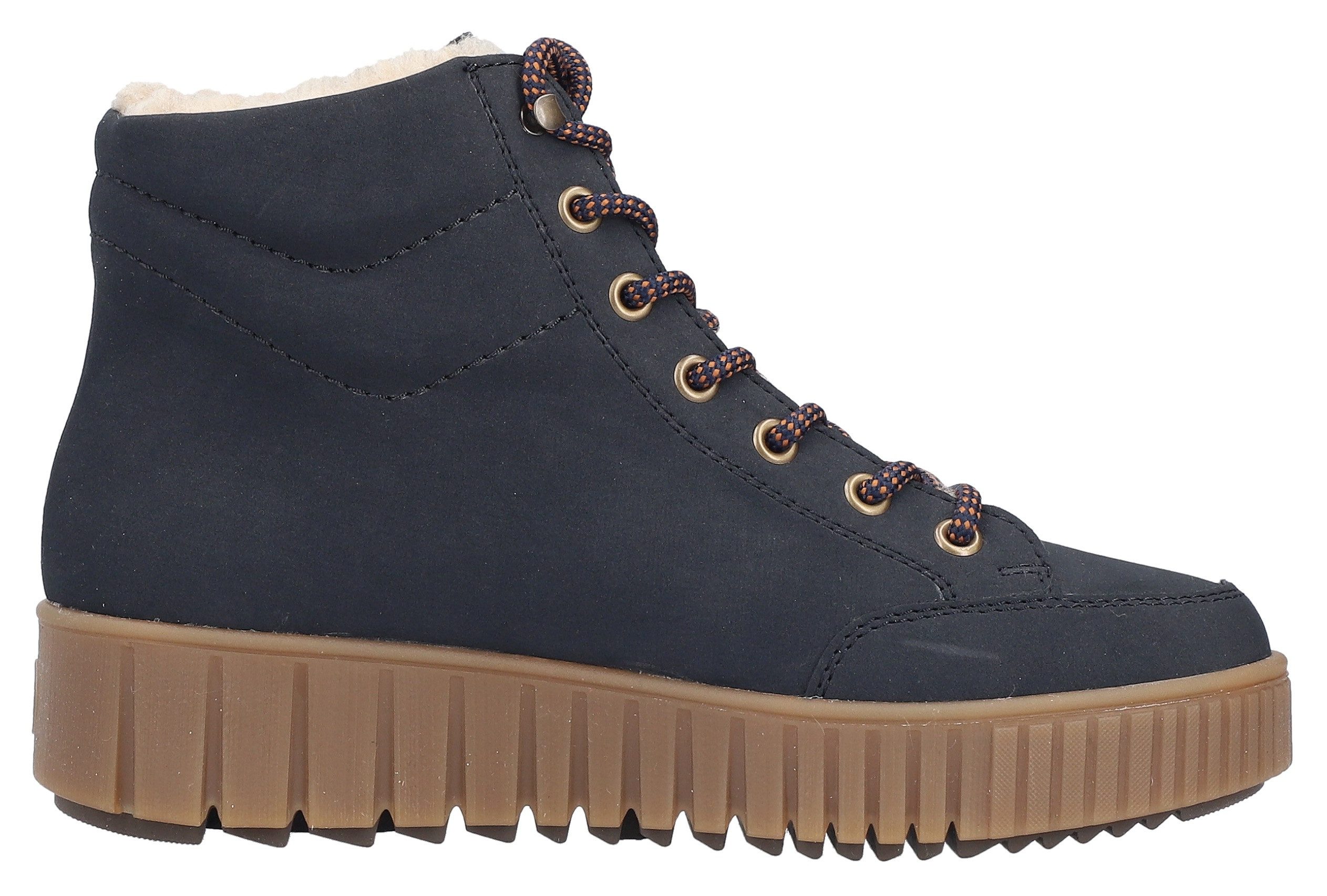 Rieker Winterboots Plateaustiefelette, Schnürboots mit Warmfutter und TEX-Ausstattung