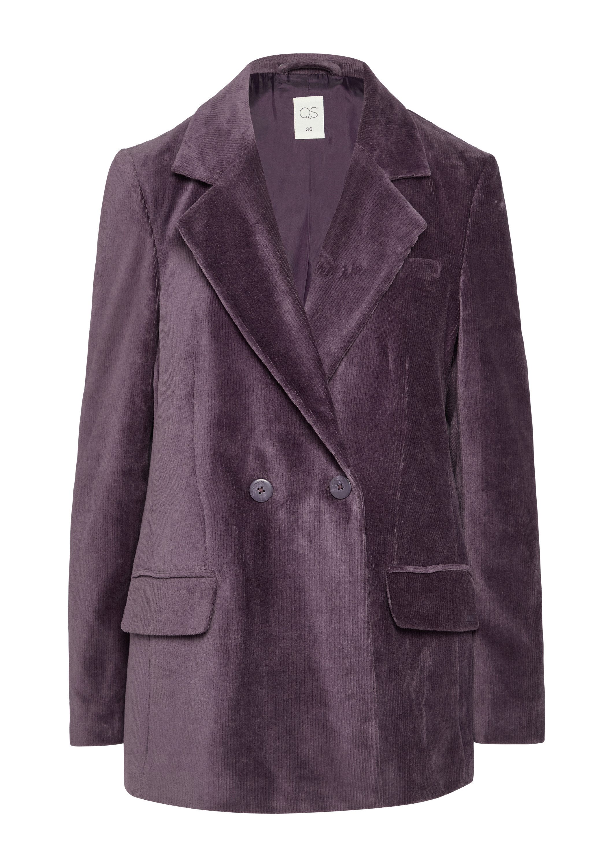 QS Jackenblazer Indoor-Blazer Antaillierter Blazer aus Cord günstig online kaufen