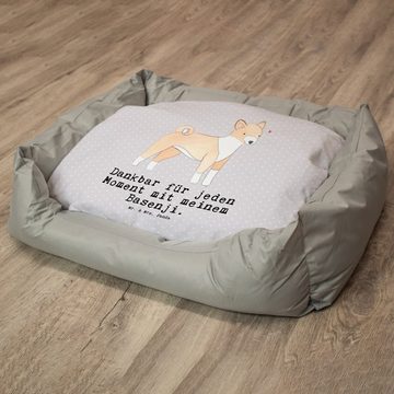Mr. & Mrs. Panda Tierbett Basenji Moment - Grau Pastell - Geschenk, Hundedecke, Rassehund, Hund, Einzigartiges Design