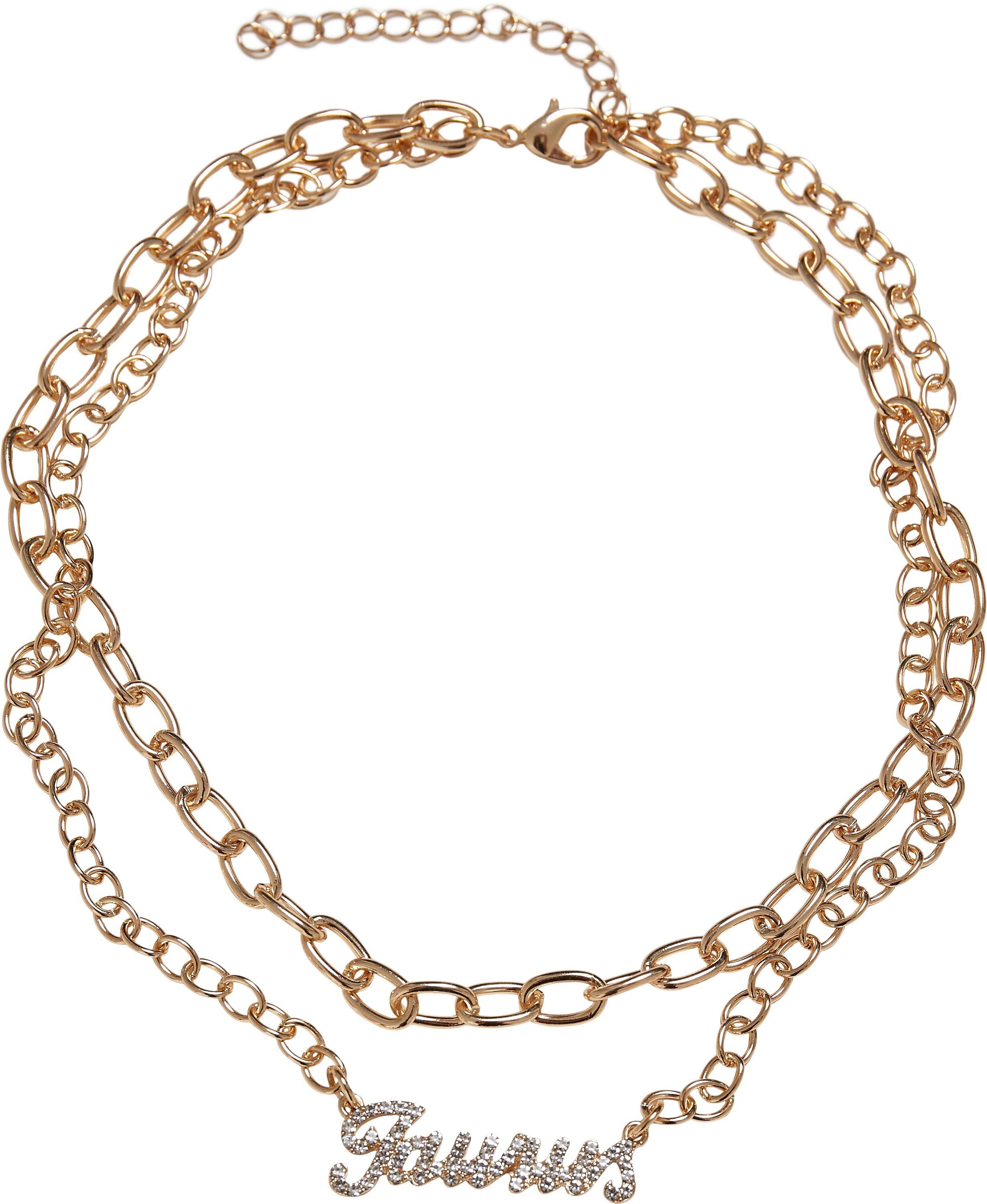 URBAN CLASSICS Edelstahlkette Diamond Zodiac Golden Accessoires taurus Necklace