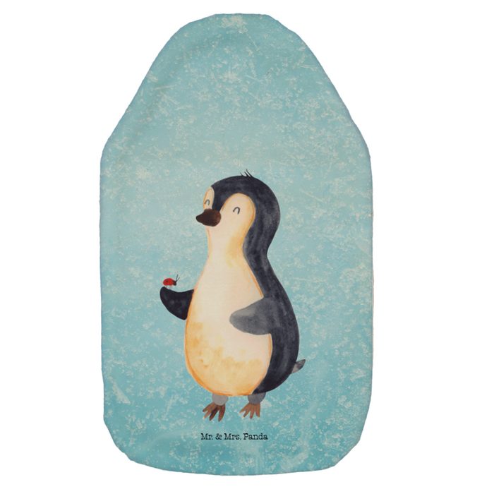 Mr. & Mrs. Panda Wärmflasche Pinguin Marienkäfer - Eisblau - Geschenk Wunder Wärmflasche mit Bez (1-tlg)