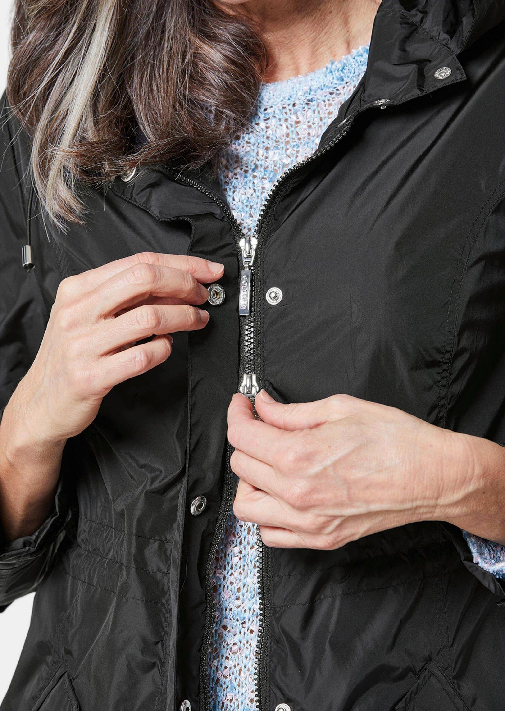 GOLDNER Outdoorjacke Modischer Regenparka mit Kapuze Individuelle Weitenregulierung durch Tunnelzüge und variablen Kragen