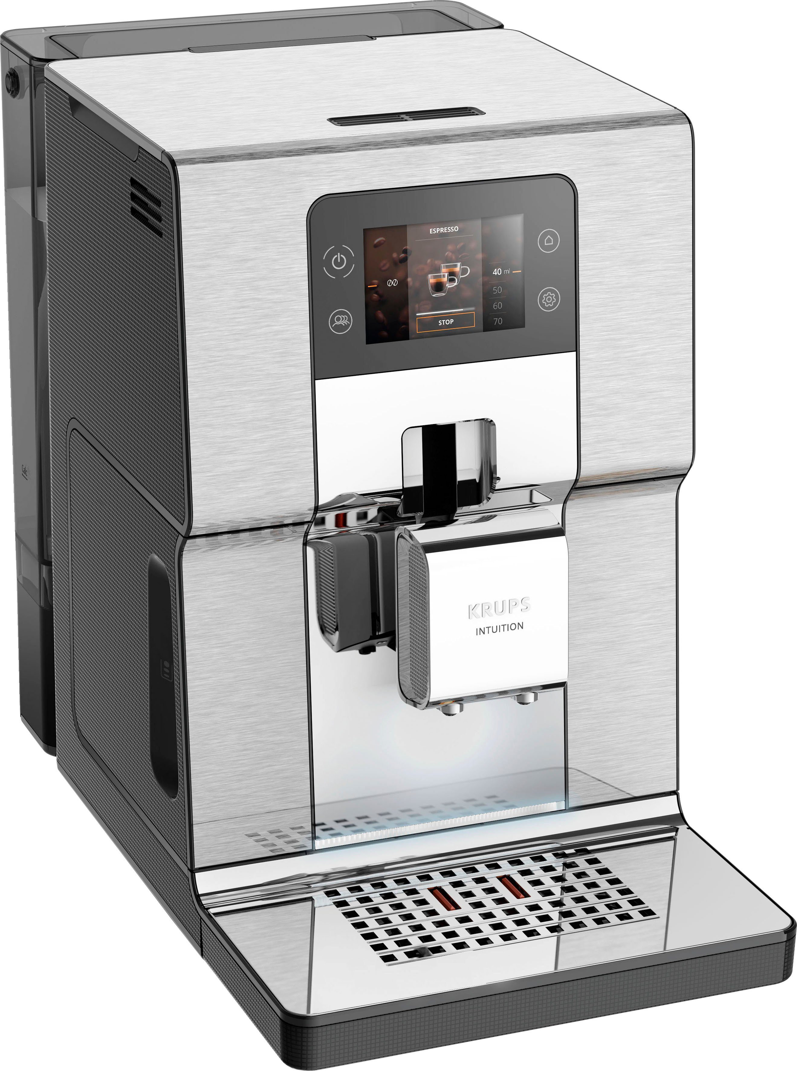 Krups Kaffeevollautomat EA877D Intuition Experience+, Farb-Touchscreen und Heiß- Kaltgetränke-Spezialitäten, 21 geräuscharm