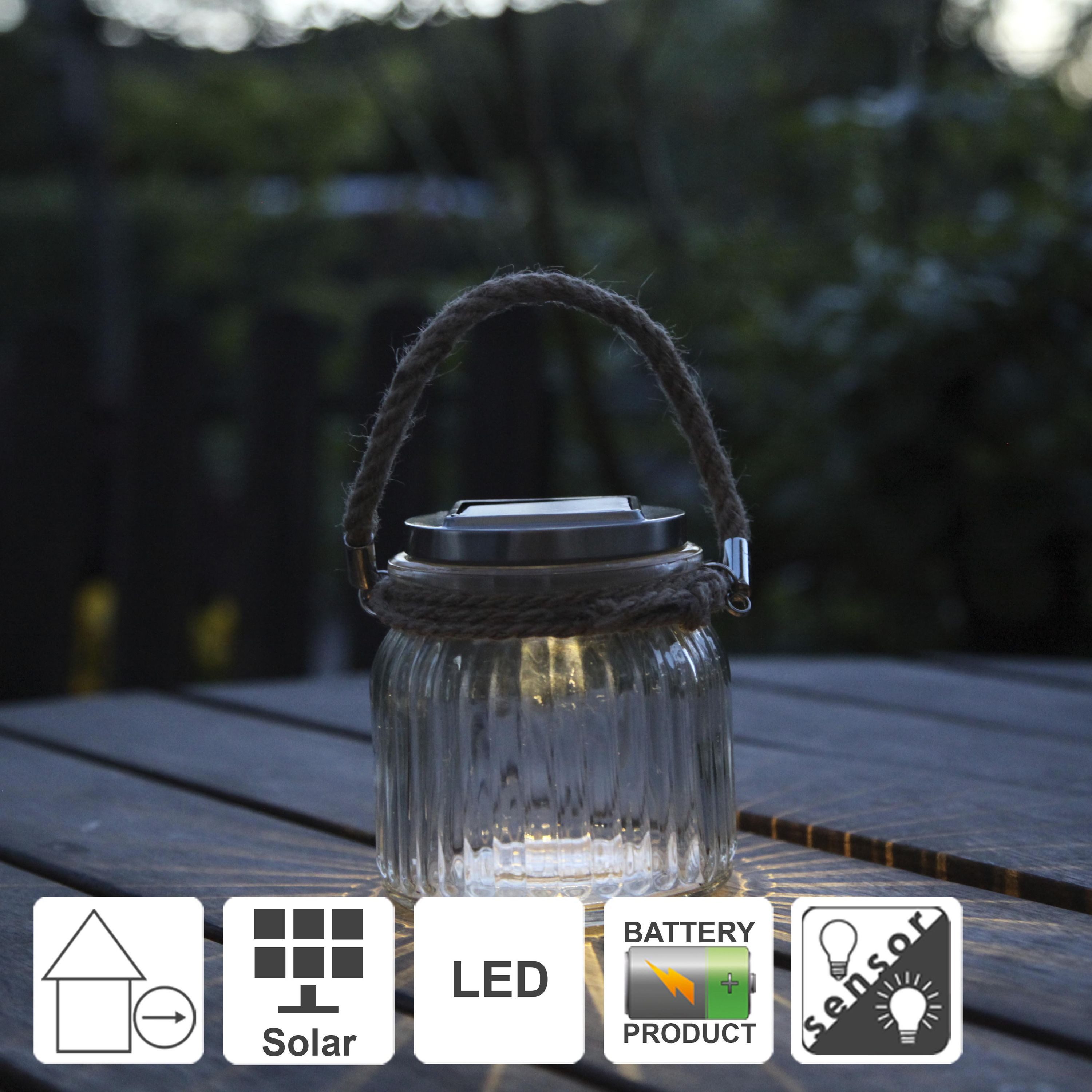 STAR TRADING LED Solarleuchte Jamjar, Solar-Tischdeko, Tischleuchte Jamjar Outdoor