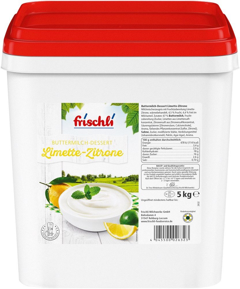 frischli Süßigkeit, Frischli Buttermilch-Dessert Limette-Zitrone köstlich und cremig 5000g