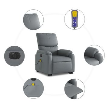vidaXL Sessel Massagesessel mit Aufstehhilfe Elektrisch Grau Kunstleder (1-St)