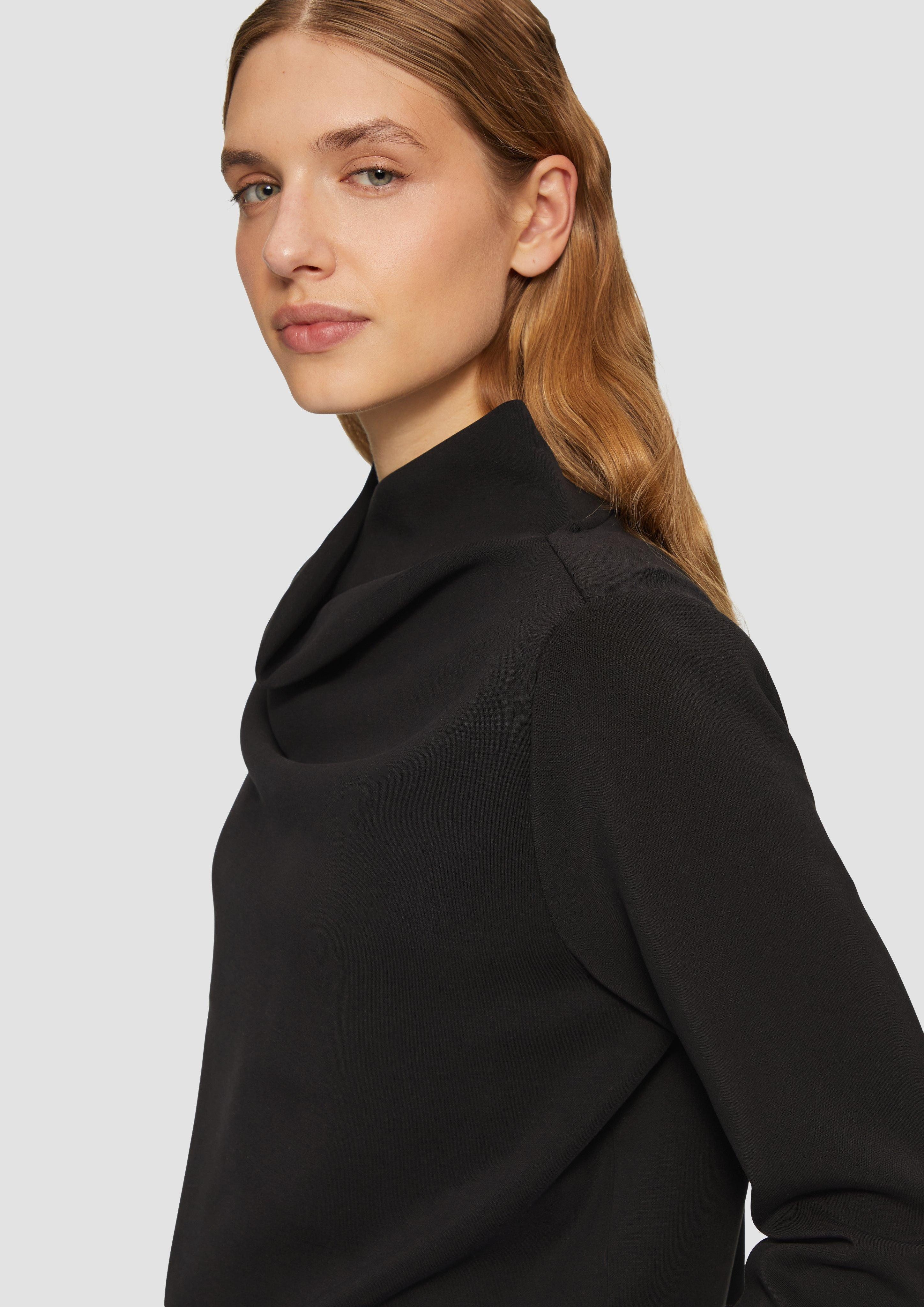 s.Oliver Sweatshirt Scuba-Sweatshirt mit Wasserfallkragen günstig online kaufen