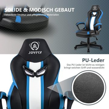 JOYFLY Gaming Chair (Gamer Stuhl Ergonomischer Gaming Stuhl mit Lordosenstütze), Gaming Sessel PC-Stuhl mit Höhenverstellbar, Erwachsene Junge(Blau)