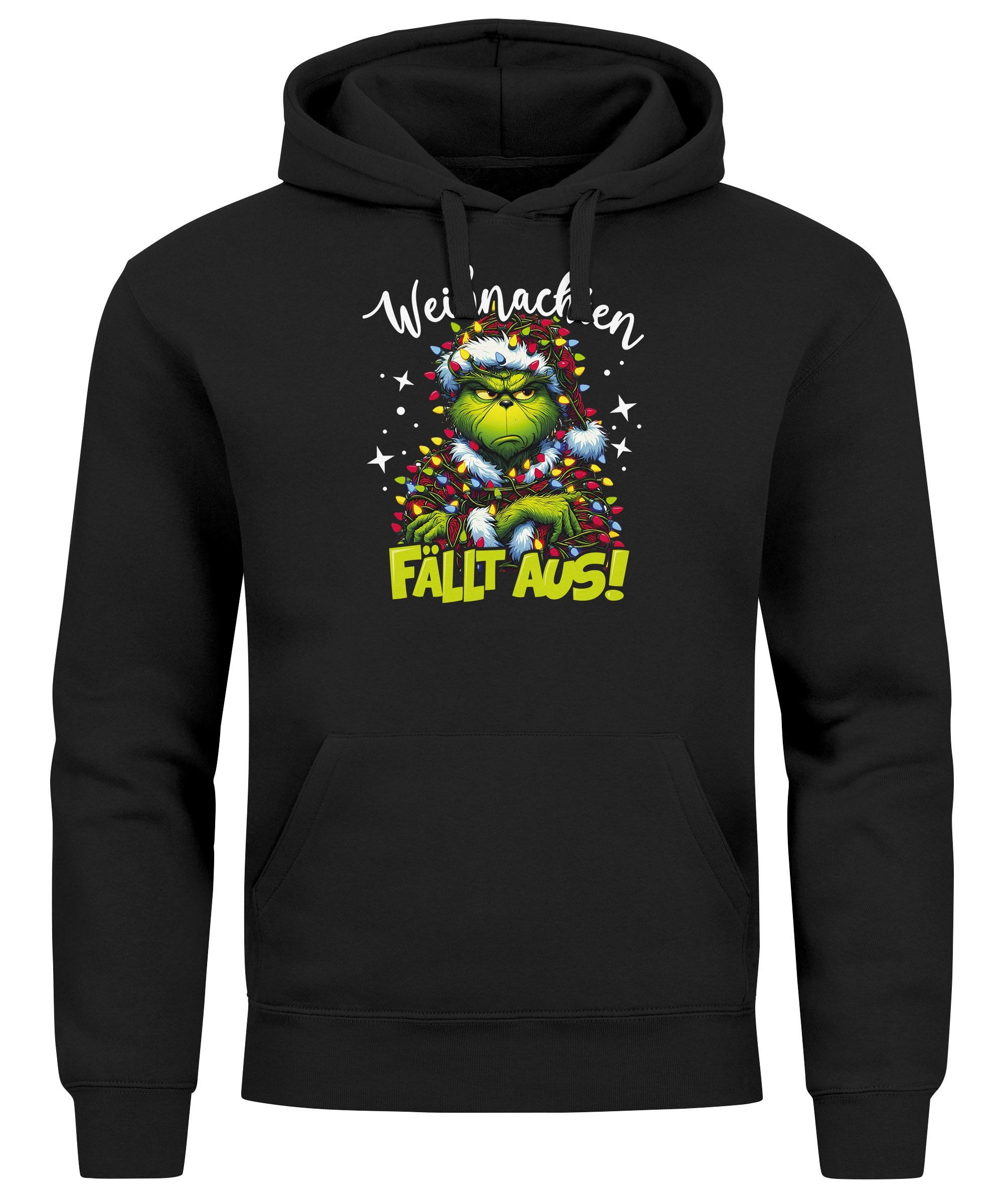 MoonWorks Hoodie Hoodie Herren Weihnachten Fällt aus Grinch Weihnachtsmuffe günstig online kaufen