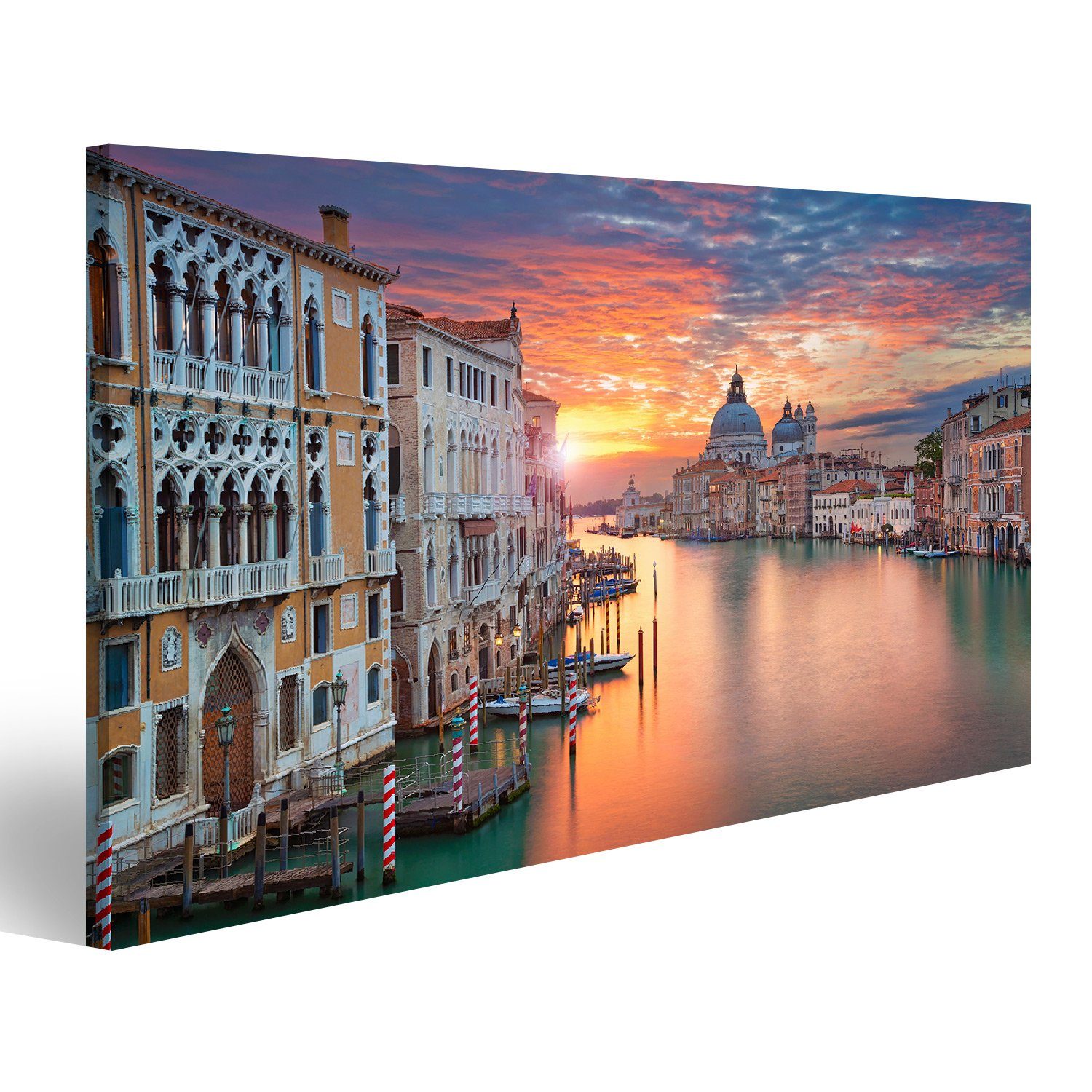Leinwandbild Bild auf Leinwand Venedig im Sonnenlicht Canale Grand Gondoliere Wandb