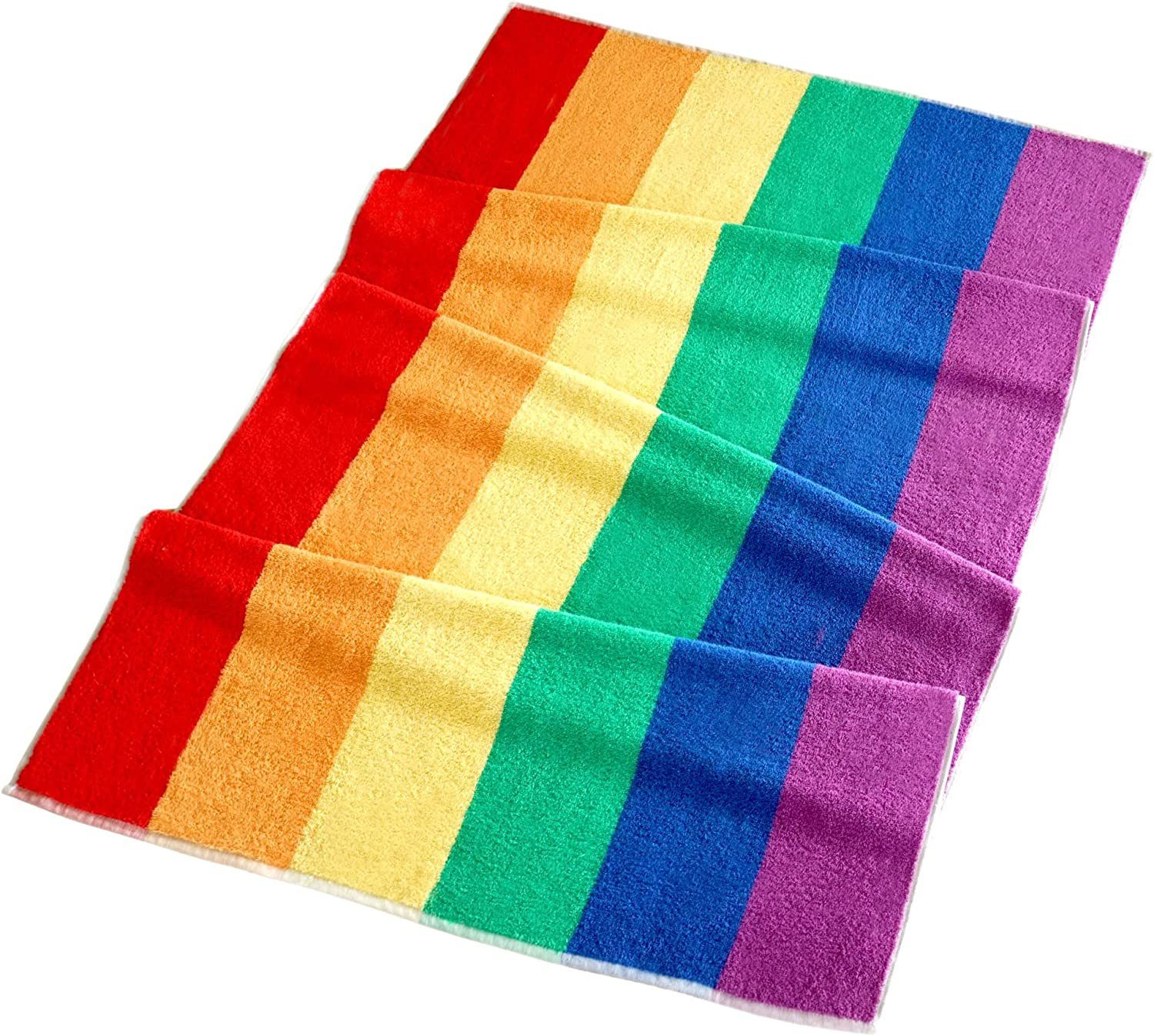 Lashuma Badetuch Regenbogen, Frottee (1-St), gestreiftes Strandtuch Frottee bunt 90x180 cm