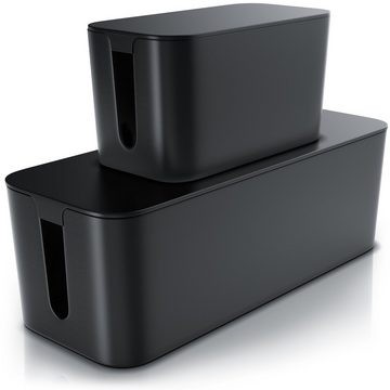 BEARWARE Kabelbox, (Set, 2-tlg), Kabelbox mit Gummifüßen - Kabelmanagement / dezente Optik / Ladebox