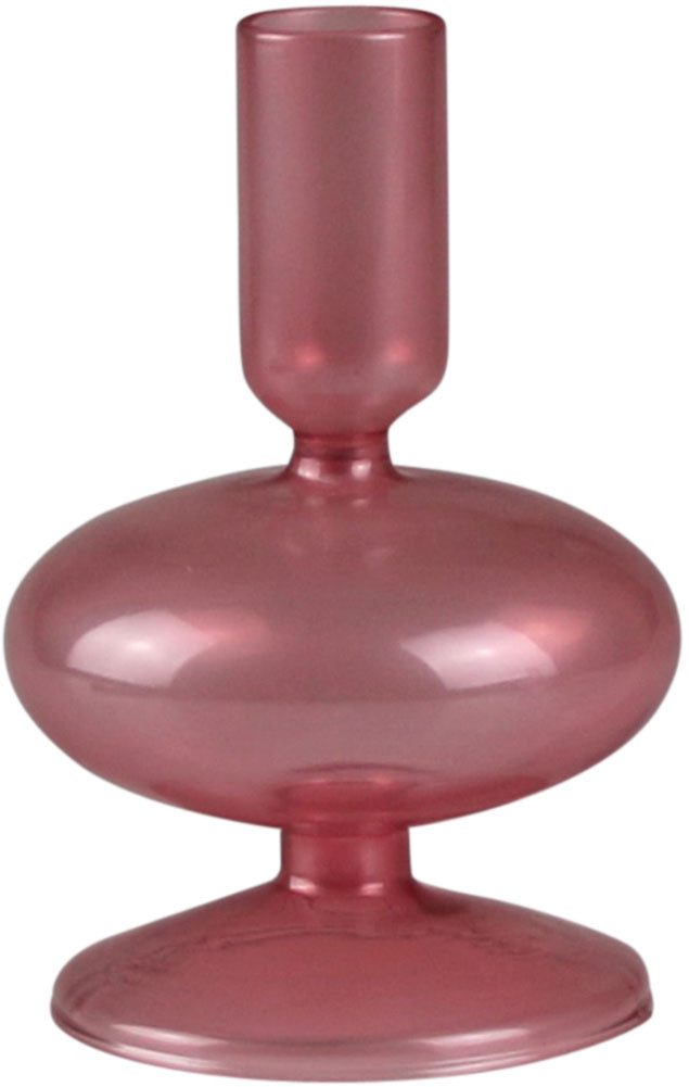 AM Design Kerzenständer aus roséfarbenem Glas, stilvolle Ergänzung für romantische Dekorationen