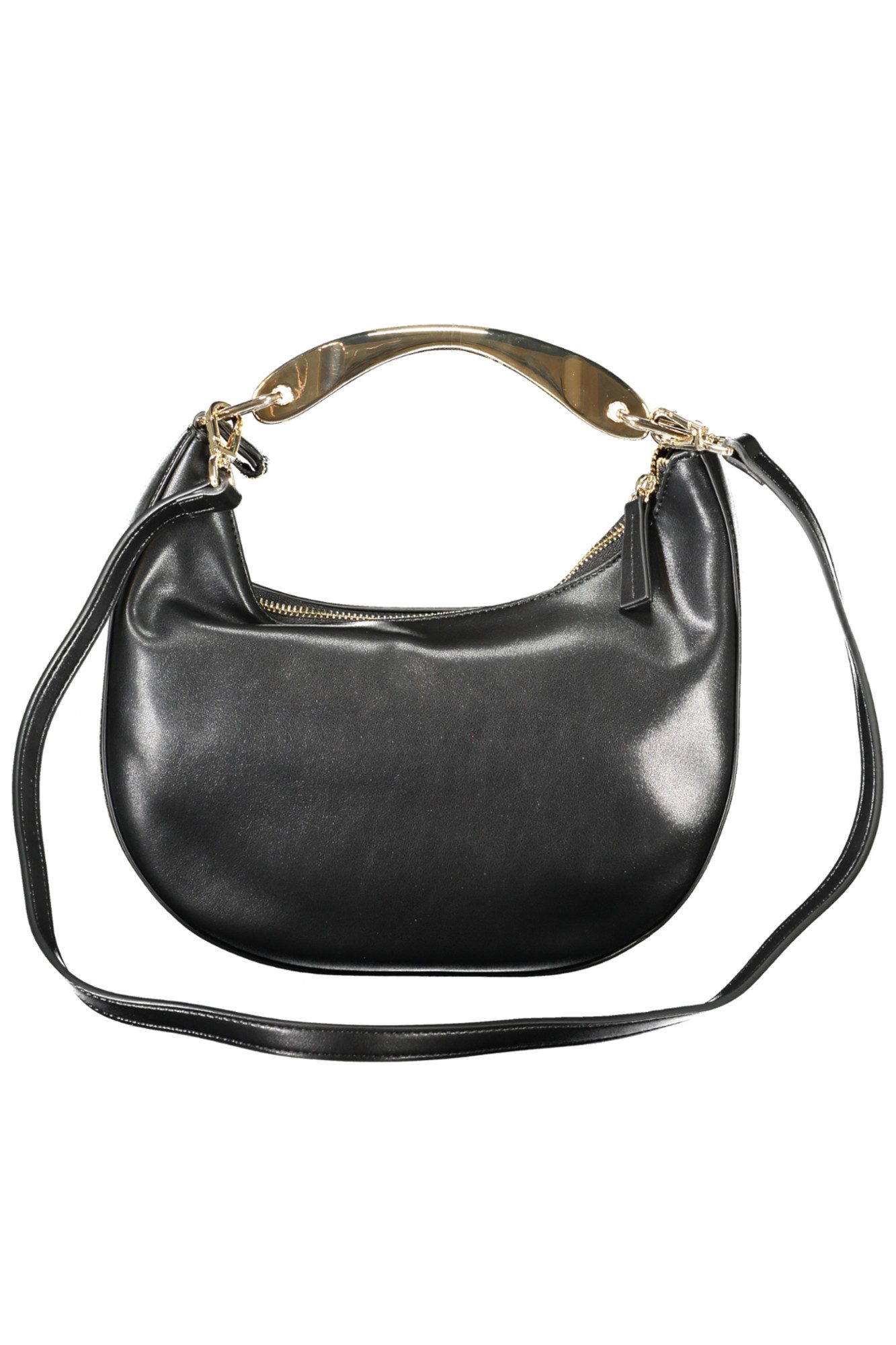 TWINSET Umhängetasche, Stylische Schwarze Hobo-Tasche mit Metall-Details und Schulterriemen