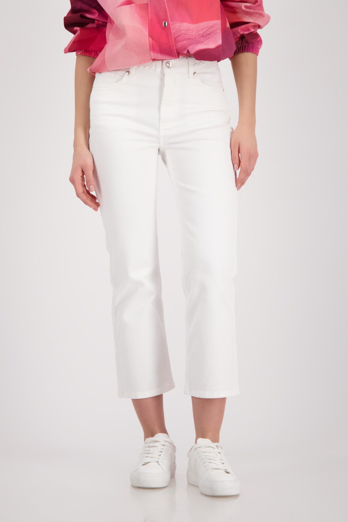 Monari 7/8-Jeans Hose Jeans Bunddetail 66c Reglar fit mit geflochtenem Bunddetail