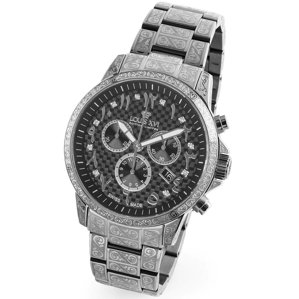 LOUIS XVI Quarzuhr Louis XVI LXVI1095 Palais Royale Arabic Chronograph Herrenuhr 43mm 10A Louis XVI LXVI1095 Palais Royale Arabic Chronograph Herrenuhr 43mm 10ATM