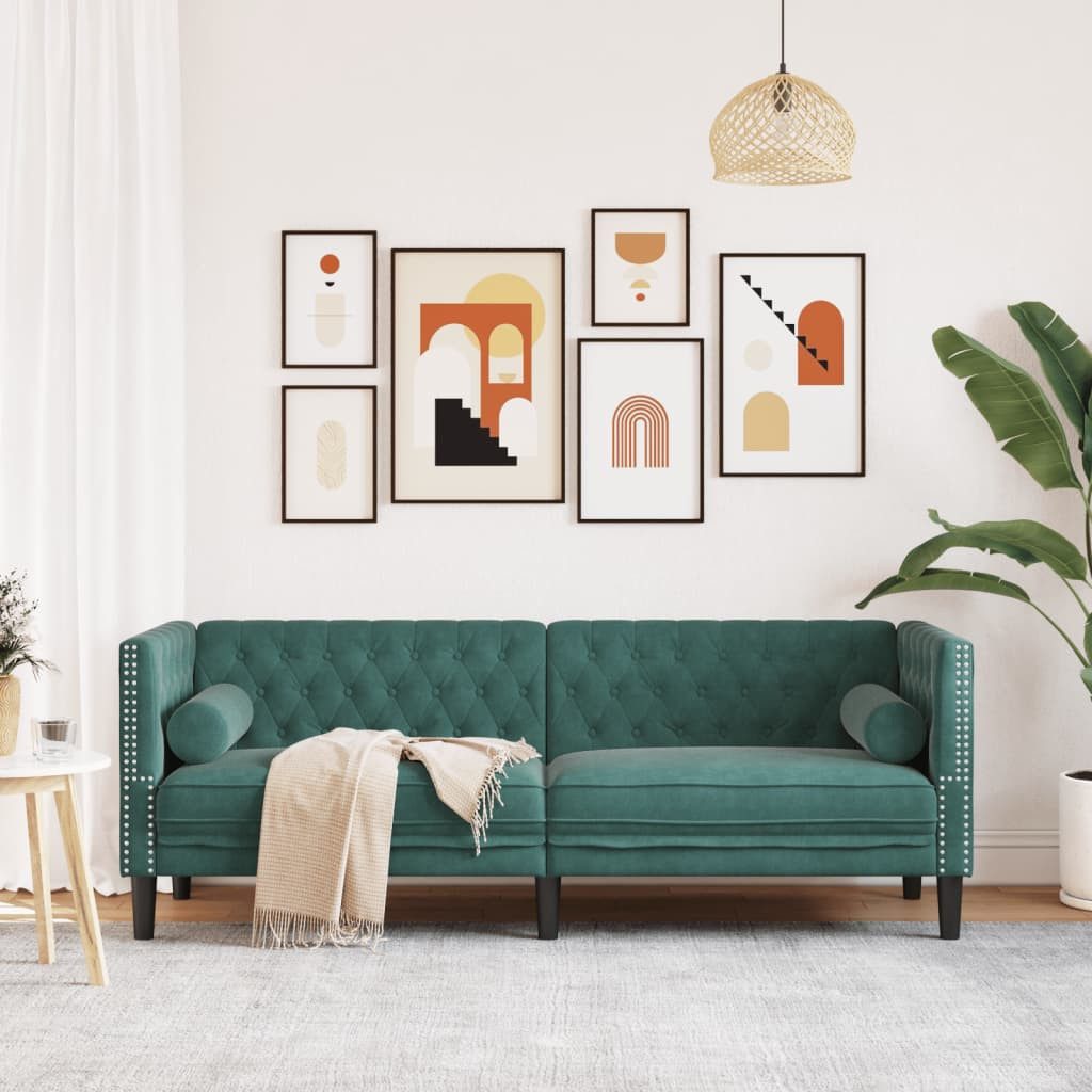 vidaXL Sofa Chesterfield-Sofa mit Nackenrollen 3-Sitzer günstig online kaufen