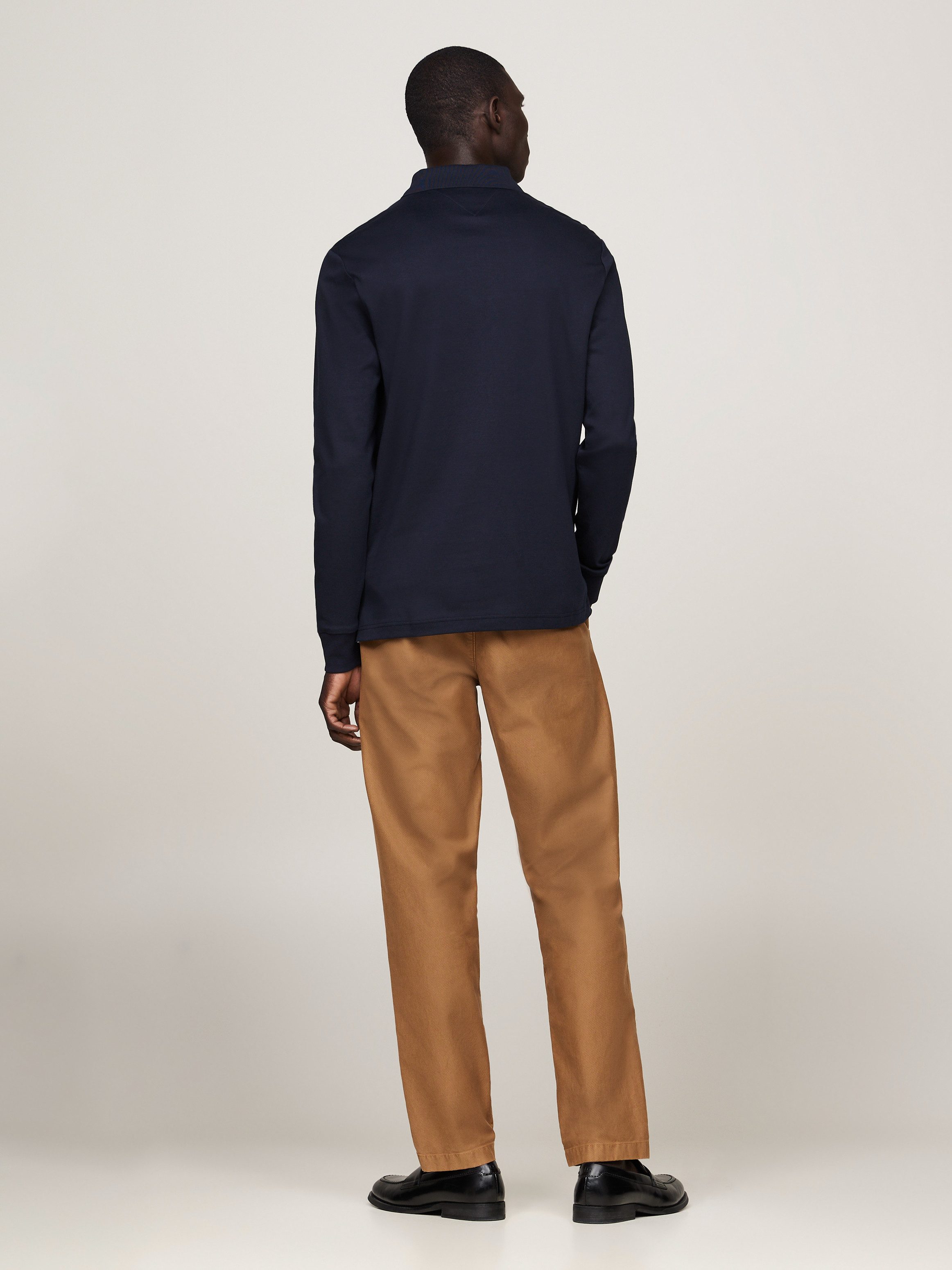 Tommy Hilfiger Langarm-Poloshirt L/S LIQUID COTTON REG POLO mit Jersey und Markenlabel unifarben, casual, regular fit, Baumwolle, Polokragen