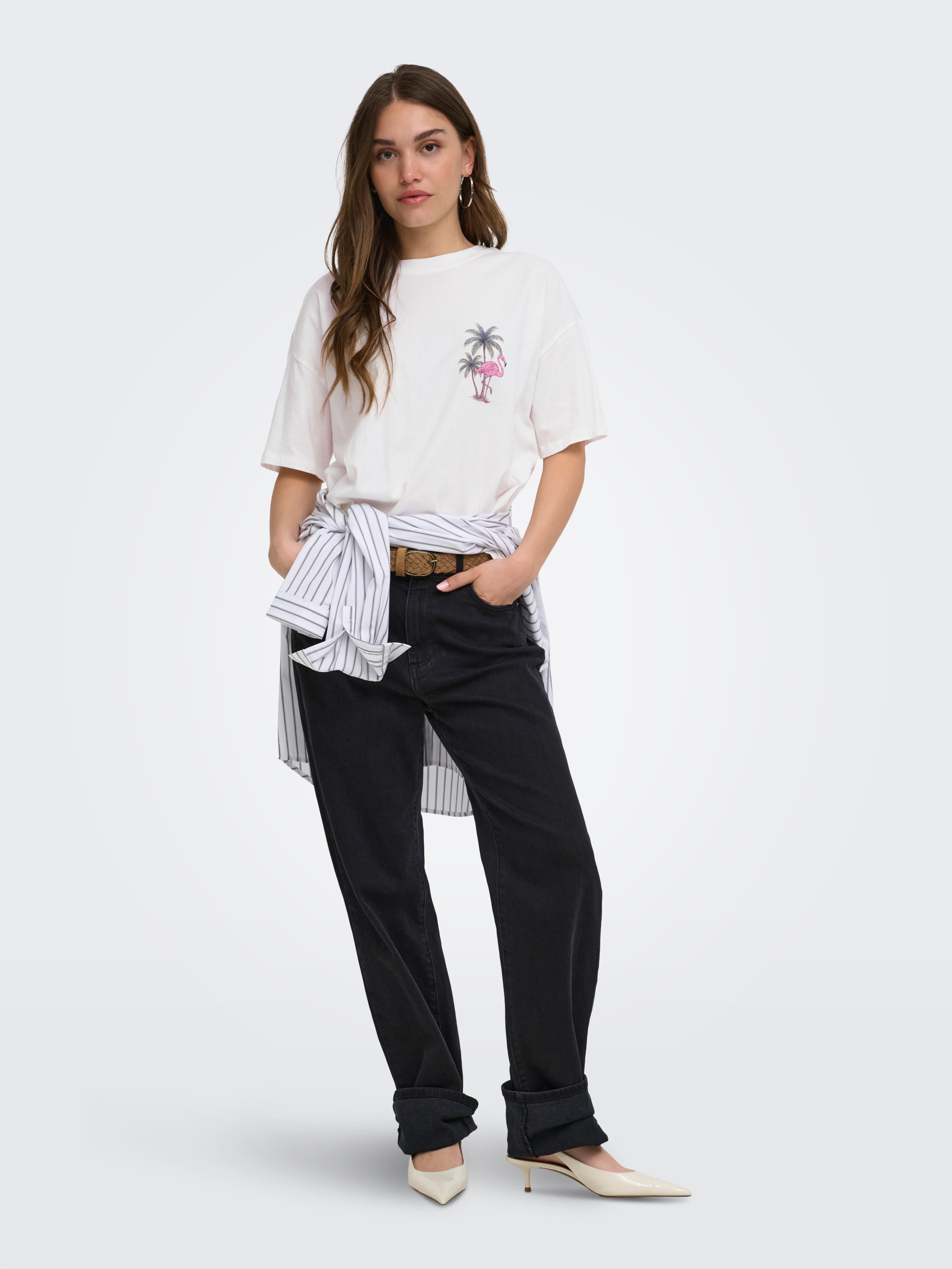 ONLY Kurzarmshirt ONLLUCY BOXY S/S TOP JRS Baumwolle, Rundhals – Bild 4 von 5