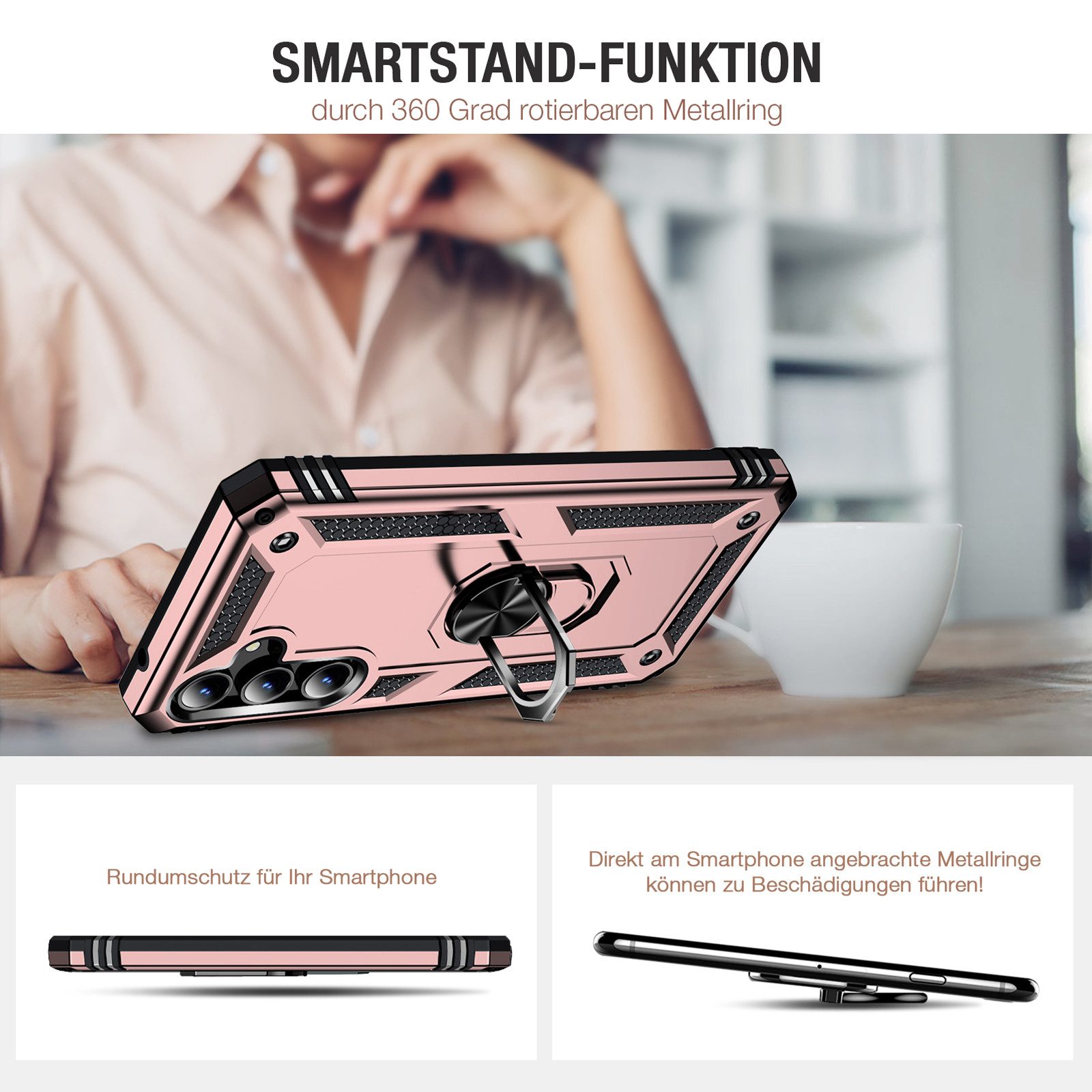 Tec-Expert Handyhülle Outdoor Cover Hülle für Samsung Galaxy A35 5G 6.6 Zoll, 6.6, Premium Hülle aus verstärktem Polycarbonat