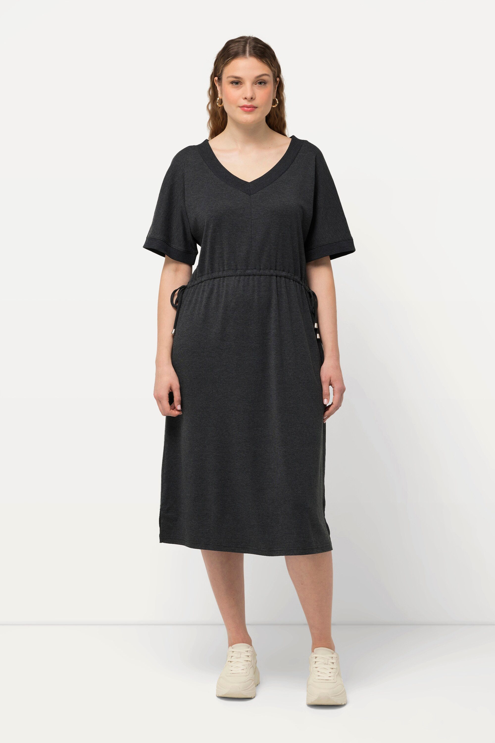 Ulla Popken Jerseykleid Jerseykleid Tunnelzug A-Linie günstig online kaufen